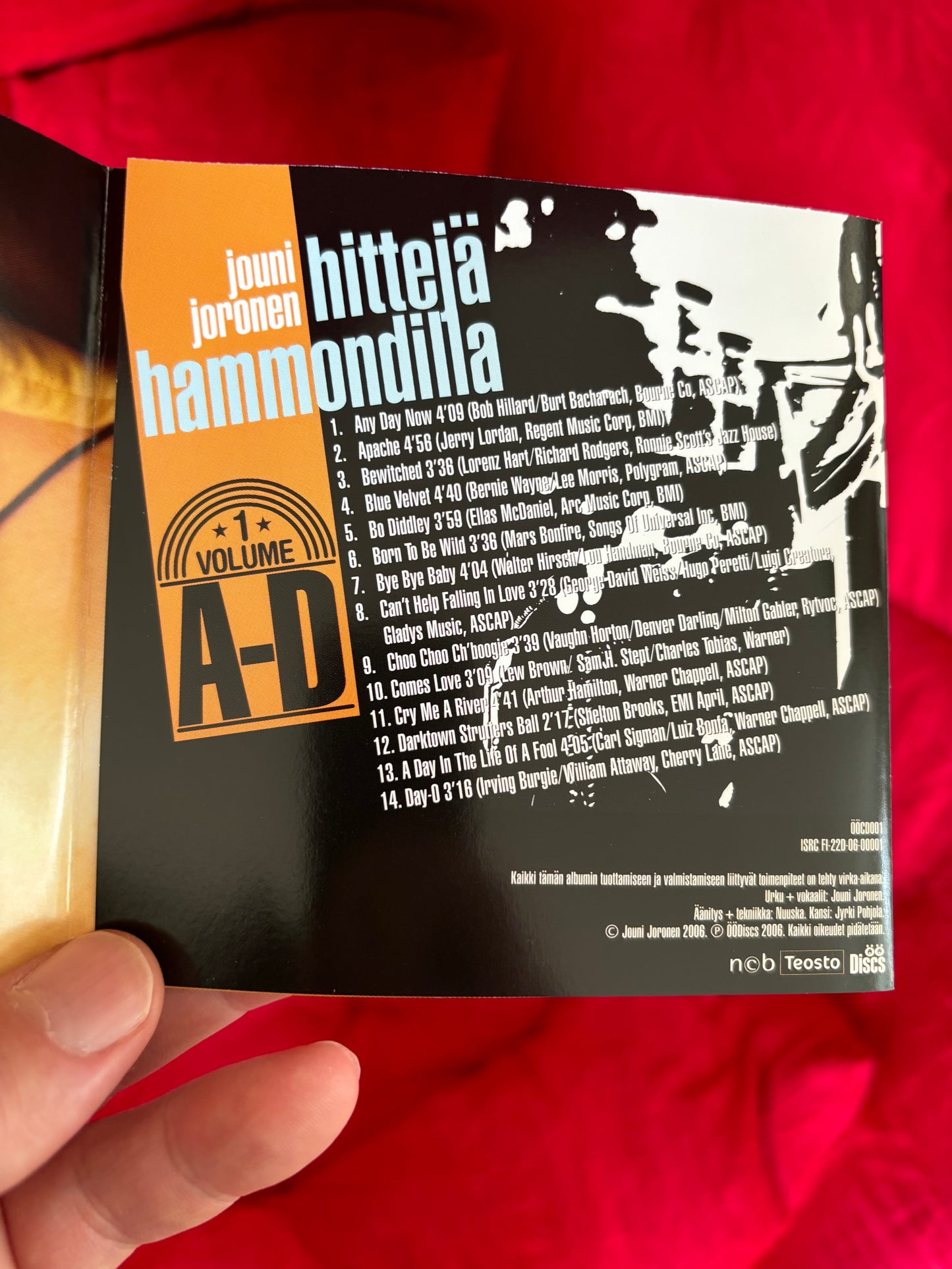 Jouni Joronen - Hittejä Hammondilla Volume 1: A-D, CD, Only pressing, ÖÖDiscs, Finland 2006