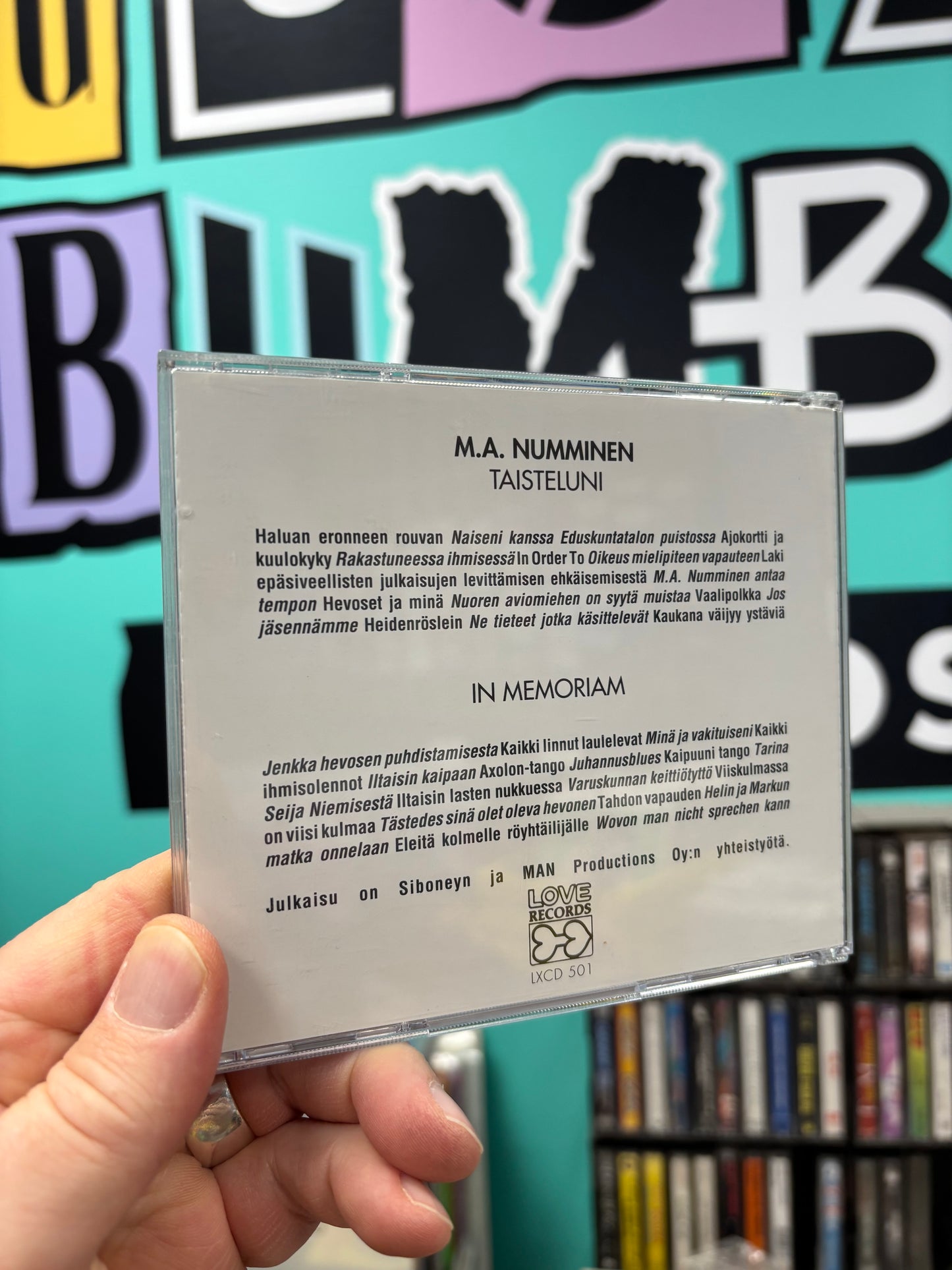 M.A. Numminen - Taisteluni -In Memoriam, CD, Only CD pressing, Love Records, Finland 1994