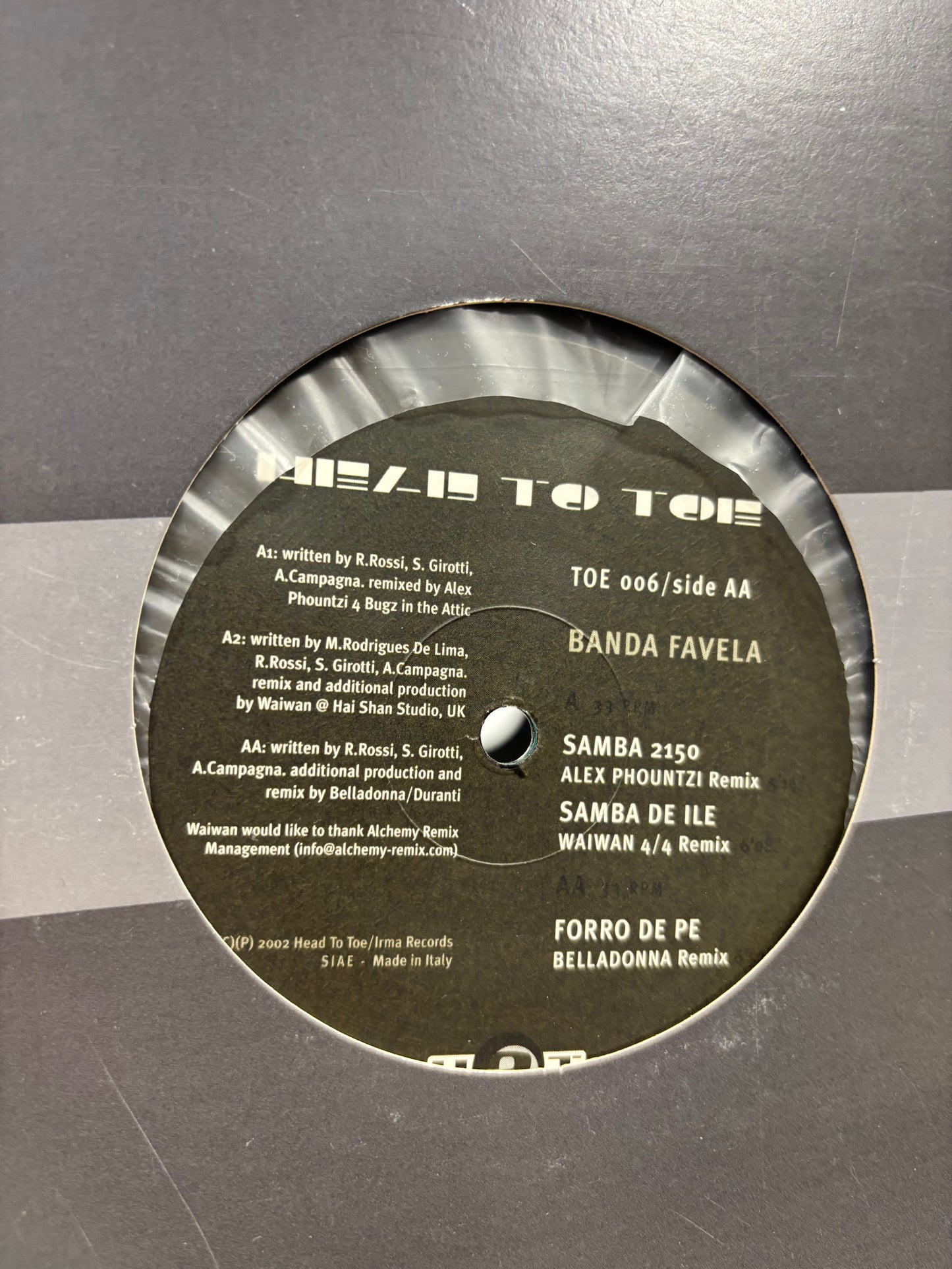 Banda Favela: Remix EP 1, 12inch, Only official pressing, Head To Toe Records, Italy 2003