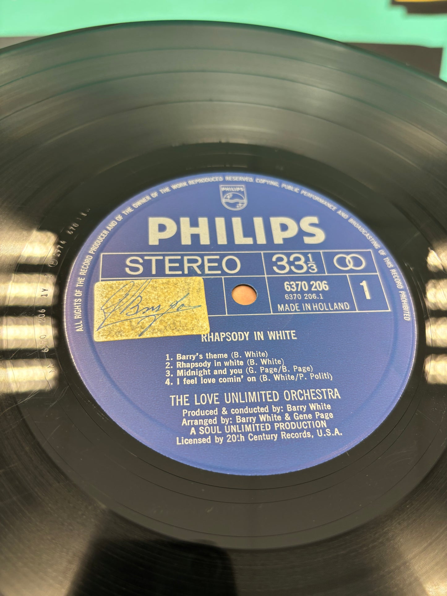 The Love Unlimited Orchestra: Rhapsody In White, reissue, Philips, Netherlands 1974