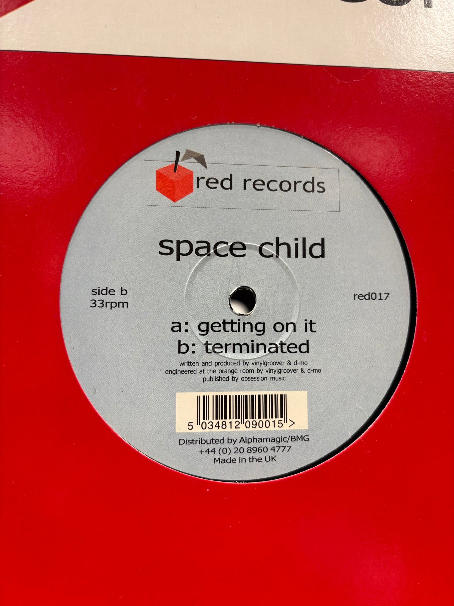 Space Child: Getting On It/Terminated, 12inch, Only official pressing, Red Records, UK 2001