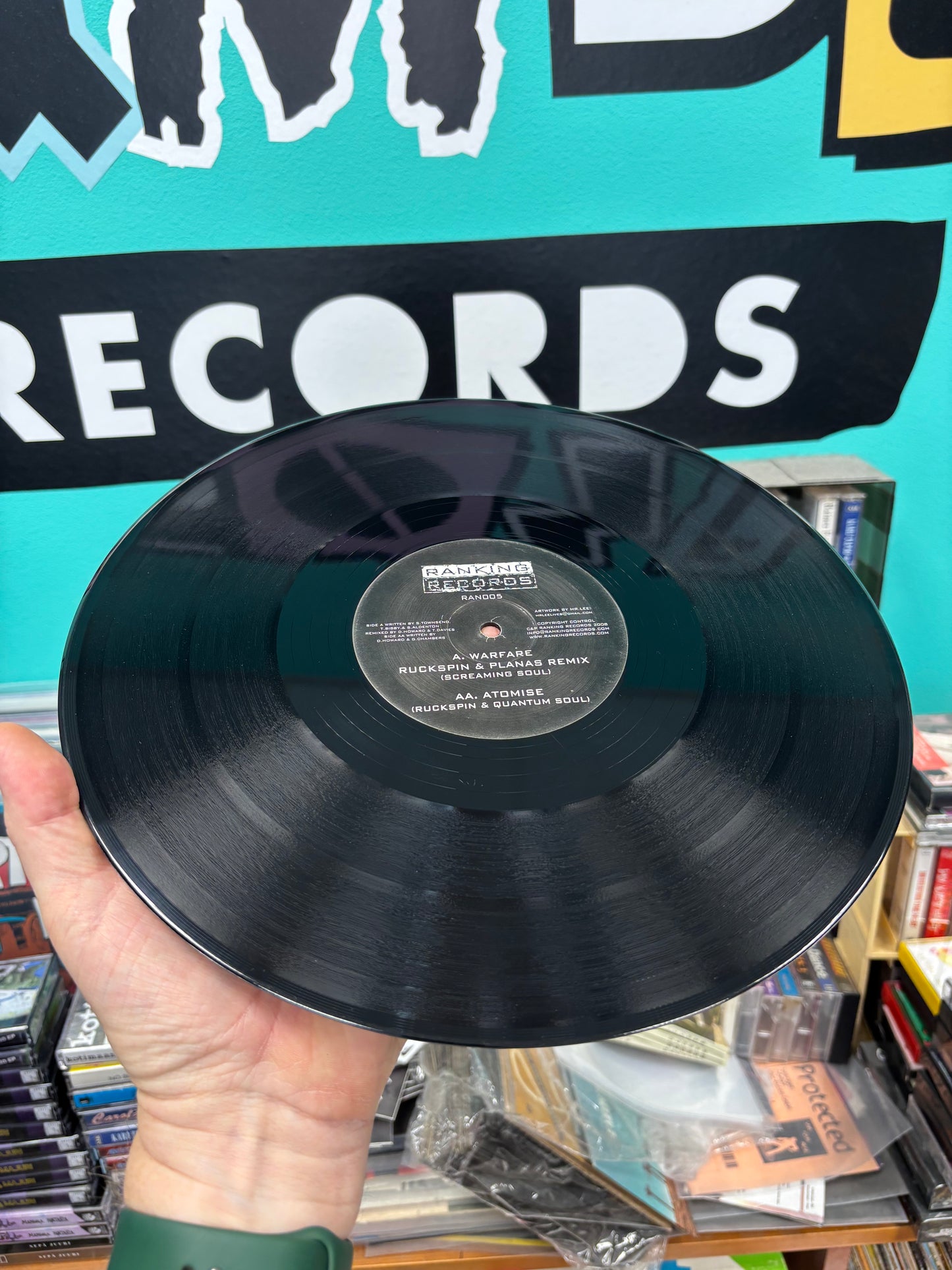 Screaming Soul/Ruckspin/Quantum Soul: Warfare (Remix)/Atomise, 12inch, Only pressing, Ranking Records, UK 2008