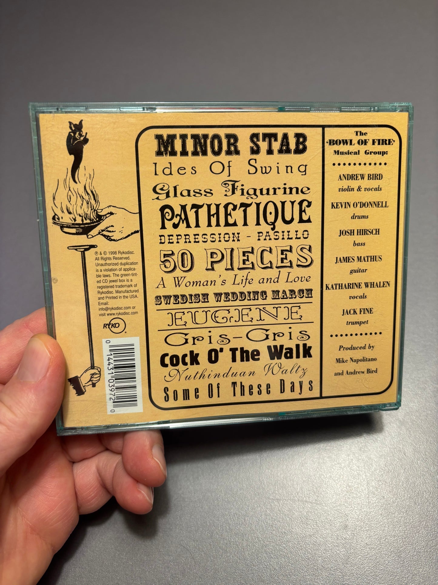 Andrew Bird’s Bowl Of Fire: Thrills, CD, reissue, Rykodisc, US 1998?