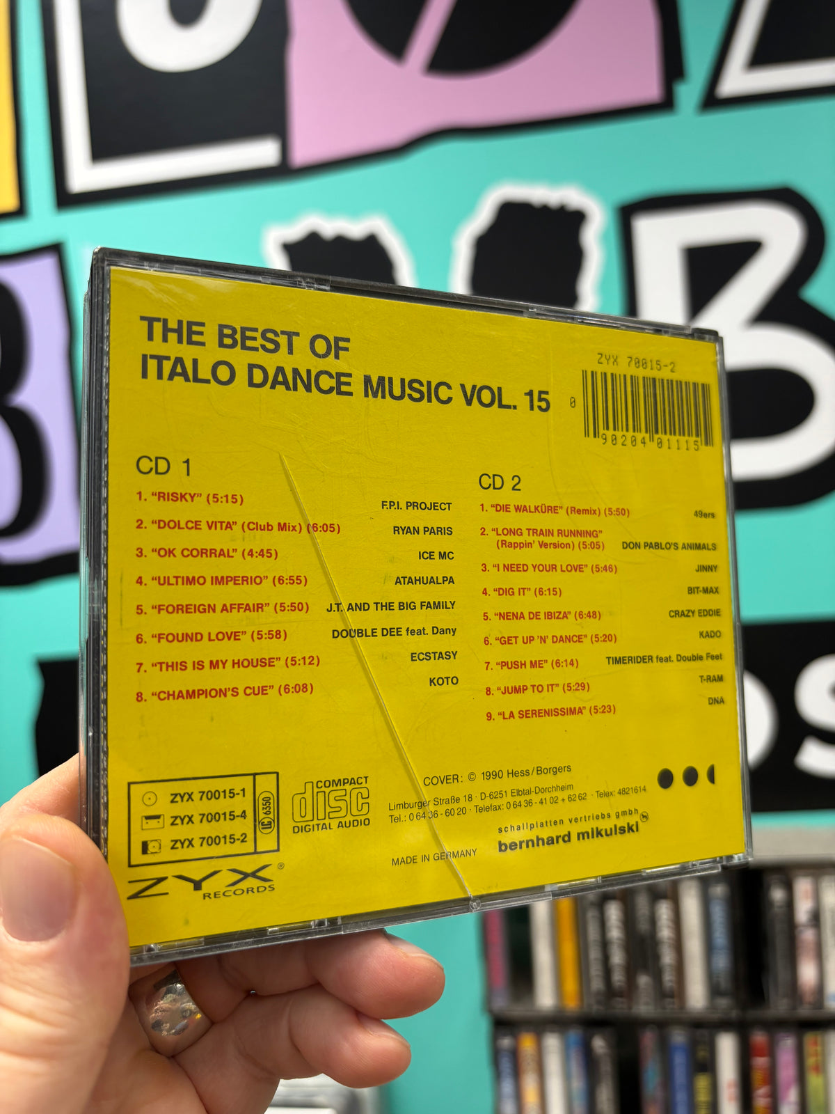 The Best Of Italo Dance Music Vol. 15, 2CD, 1st pressing, Only official CD pressing, compilation, ZYX Records, West-Germany 1990