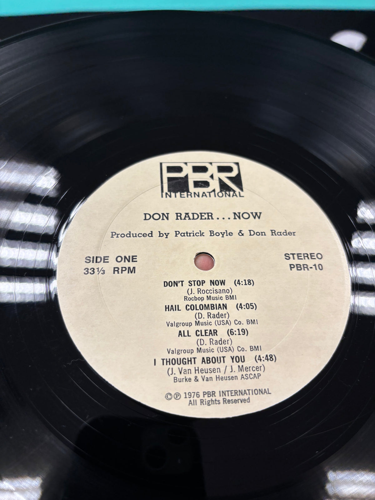 Don Rader…Now, LP, Only pressing, PBR International, US 1976