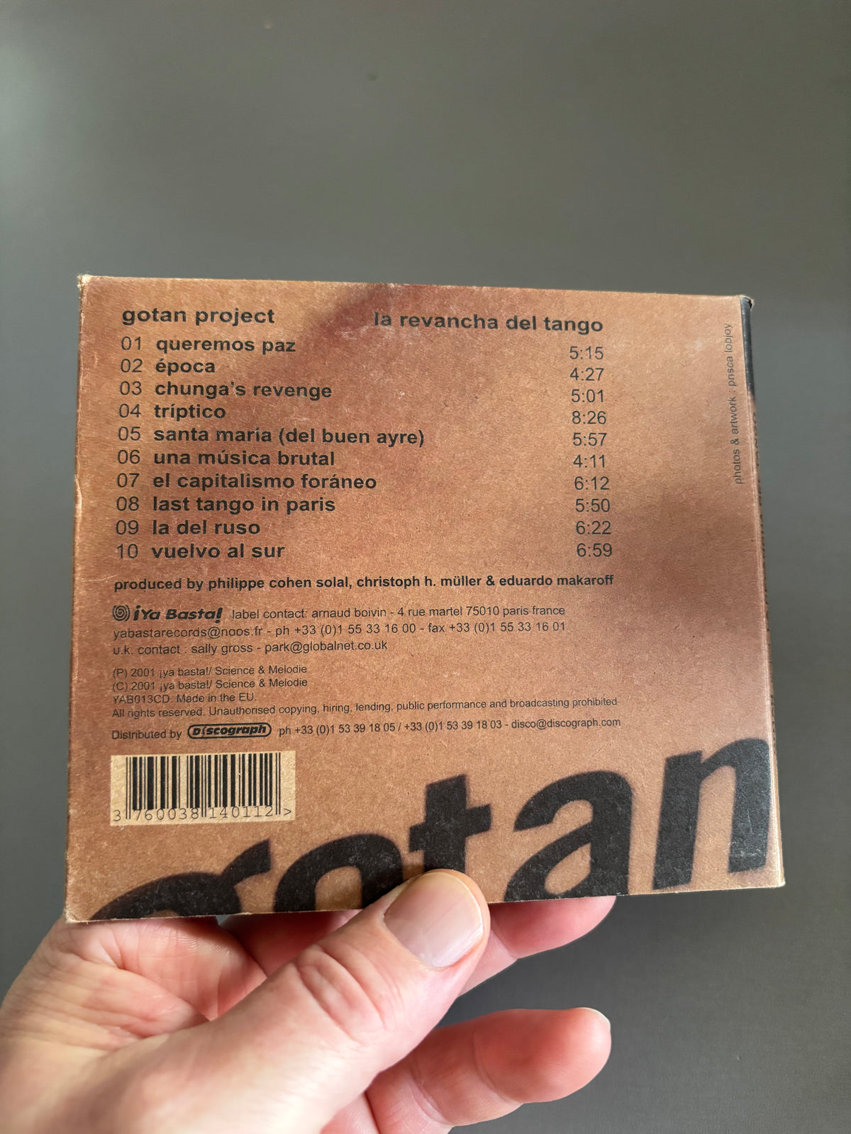 Gotan Project: La Revancha Del Tango, CD, ¡Ya Basta!, Europe 2001