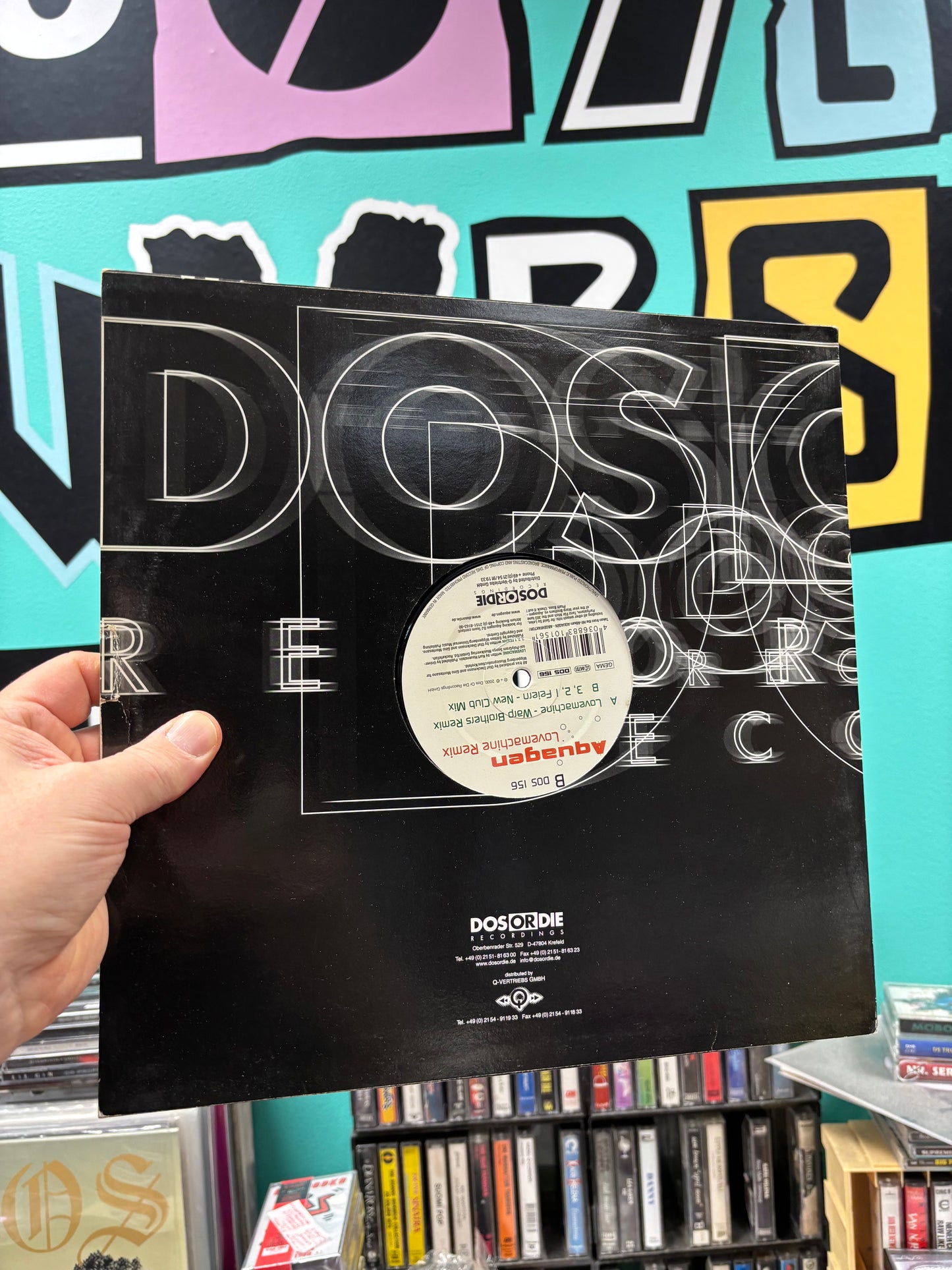 Aquagen: Lovemachine Remix, 12inch, 1st pressing, Dos Or Die Recordings, Germany 2000