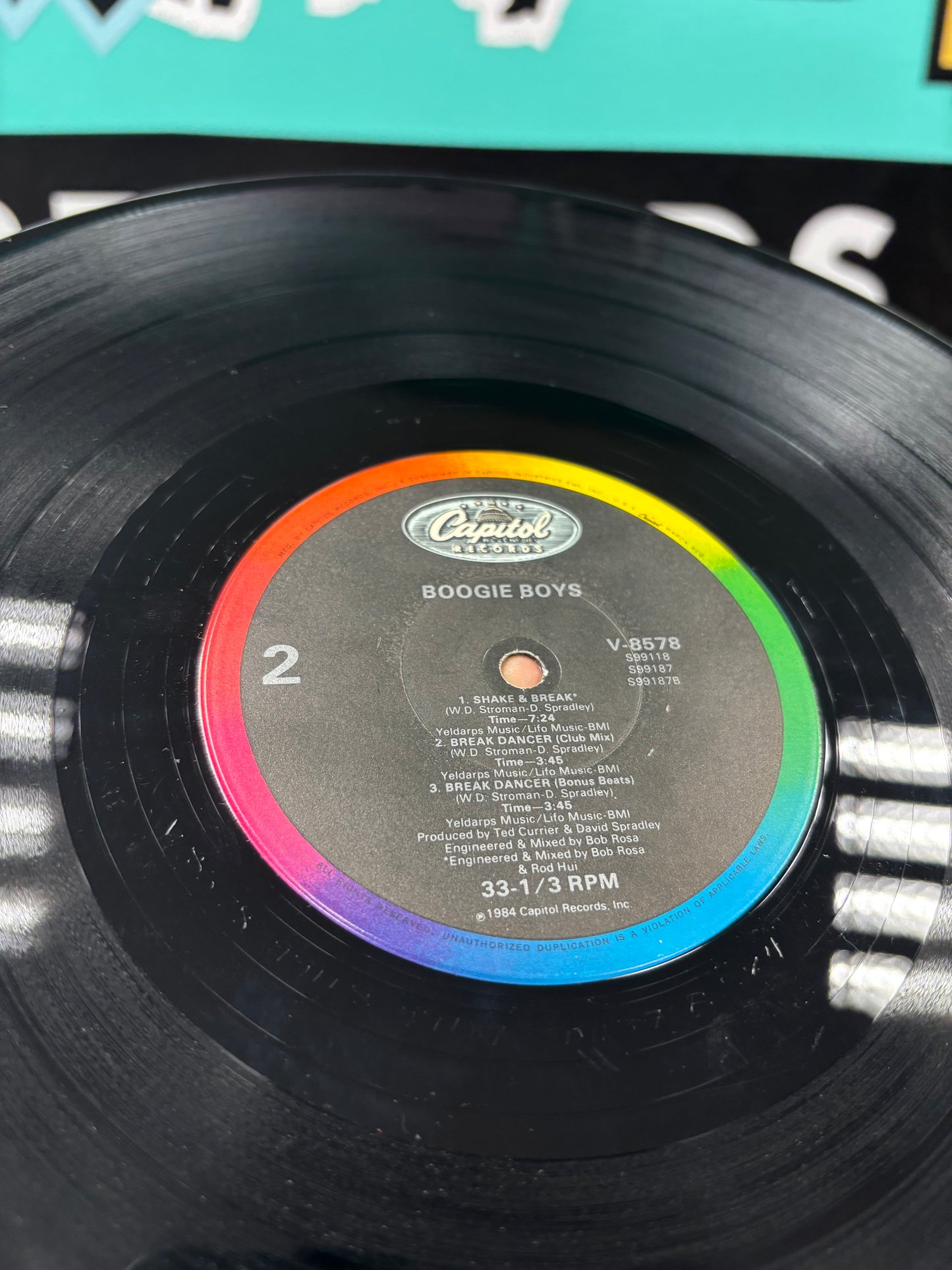 The Boogie Boys: Zodiac/Break Dancer/Shake And Break, 12inch, 1st pressing, Capitol Records, US 1984