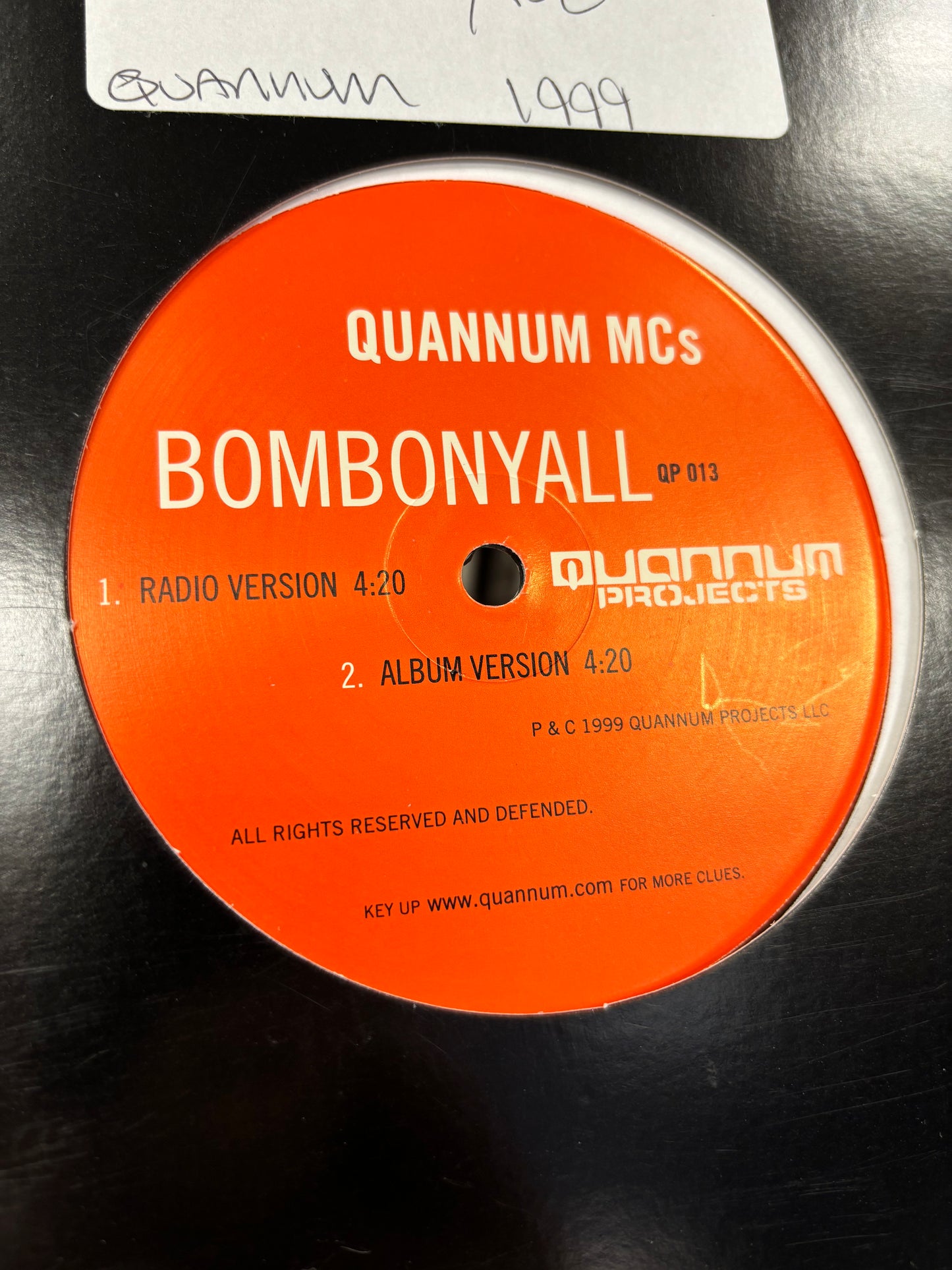 Quannum MCs: Bombonyall, 12inch, Only pressing, Quannum Projects, US 1999