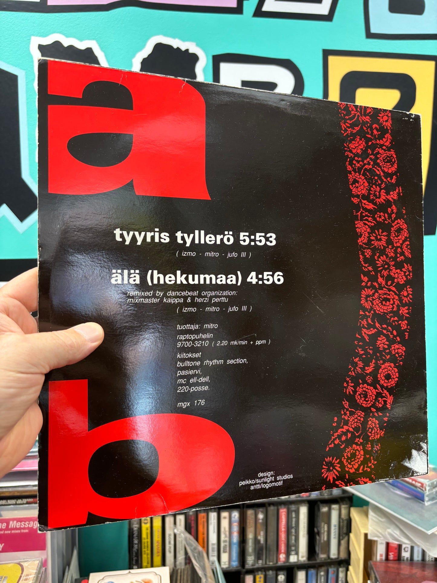 Raptori: Tyyris Tyllerö/Älä (Hekumaa), 12inch, Only pressing, Megamania, Finland 1991