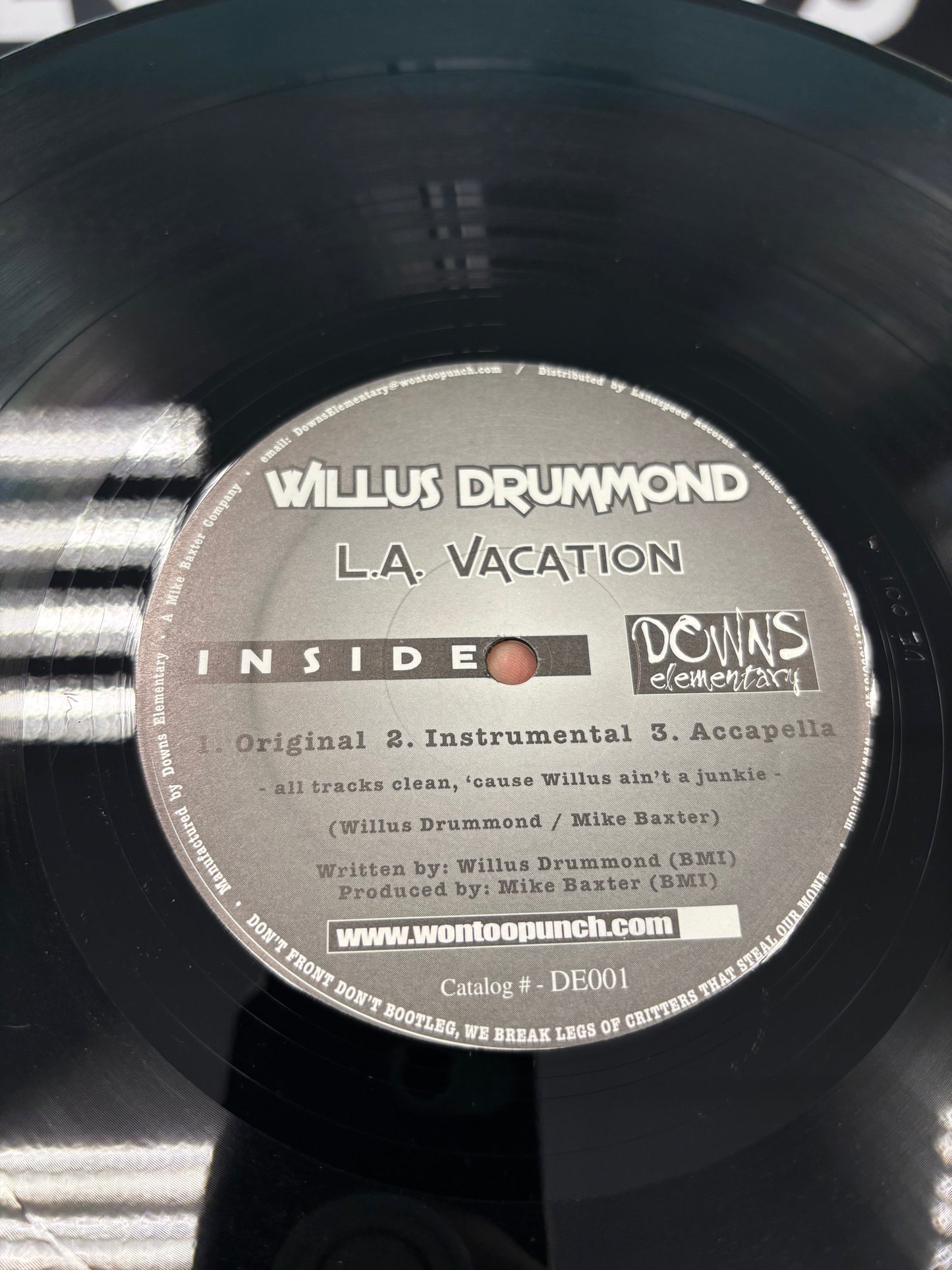 Willus Drummond VS J-Zone: L.A. Vacation/No Consequences, 12inch, Only official pressing, Downs Elementary, US 2000