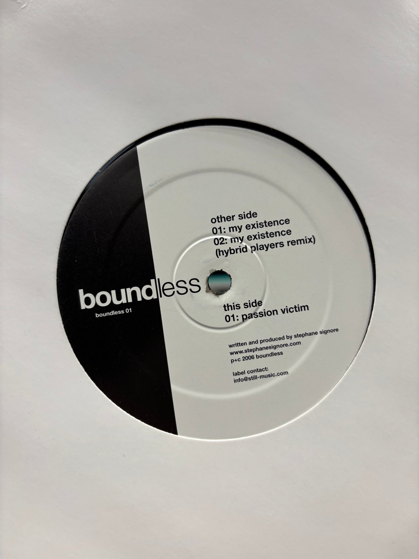 Stephane Signore: My Existence, 12inch, Only pressing, Boundless Records, Germany 2006