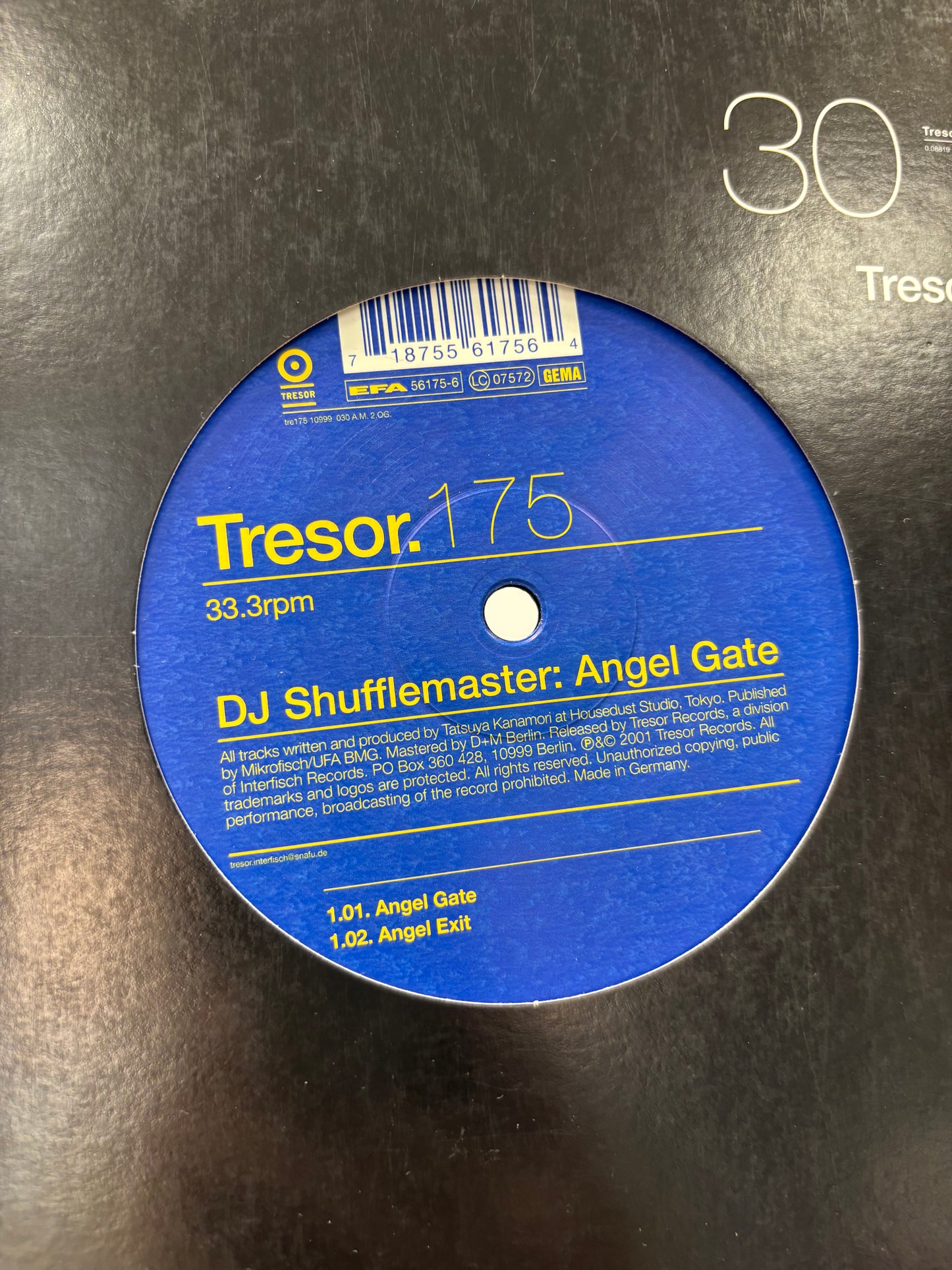 DJ Shufflemaster: Angel Gate, 12inch, Only official pressing, Tresor, Germany 2001