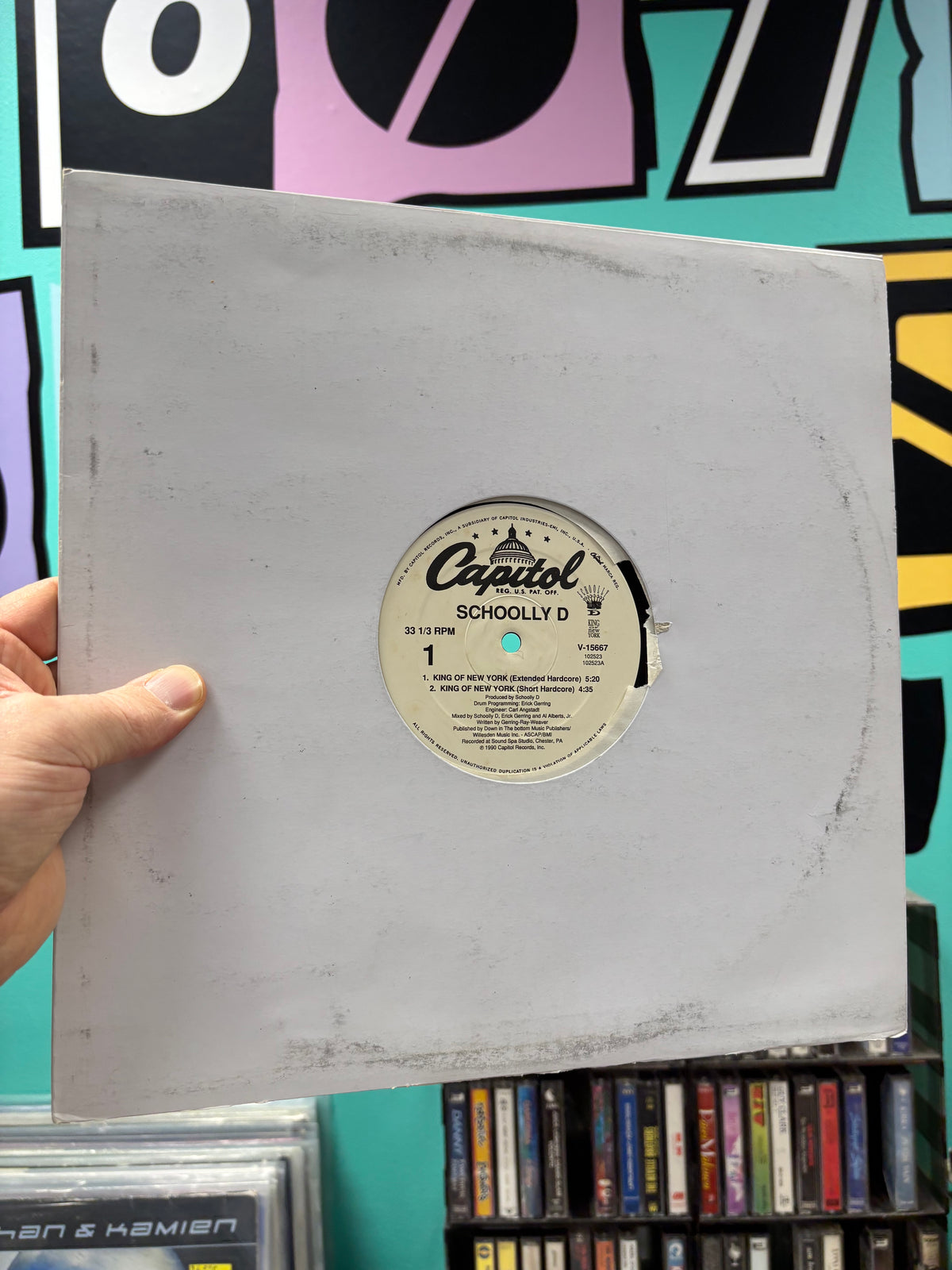 Schoolly D: King Of New York, 12inch, 1st pressing, Only official vinyl pressing, Capitol Records, US 1990