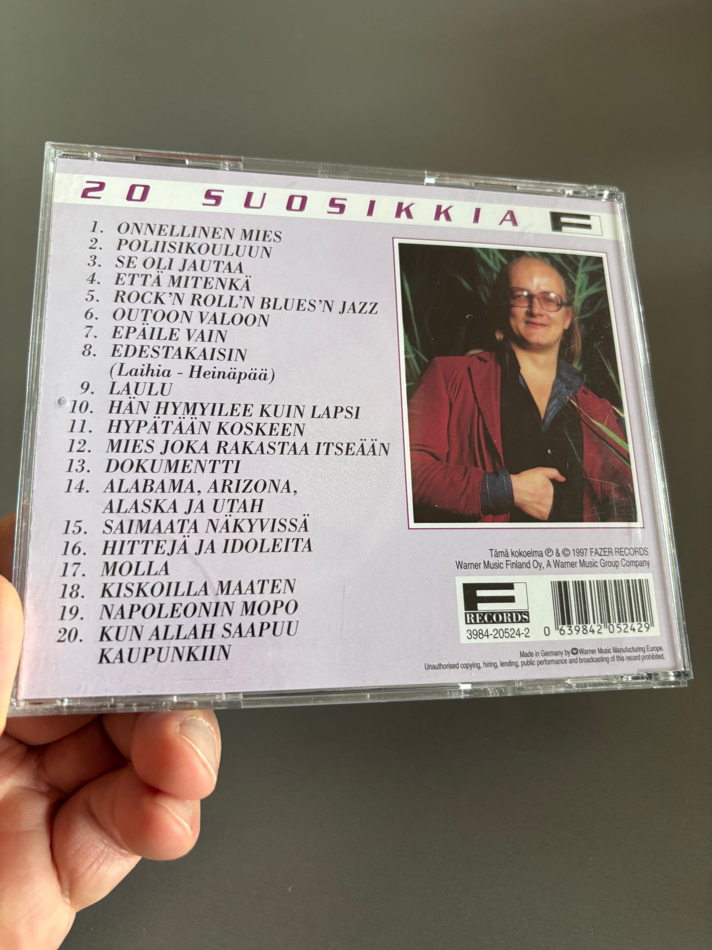 Juice Leskinen: Onnellinen Mies, 20 Suosikkia, CD, Only CD pressing, Compilation, Fazer Records, Finland 1997
