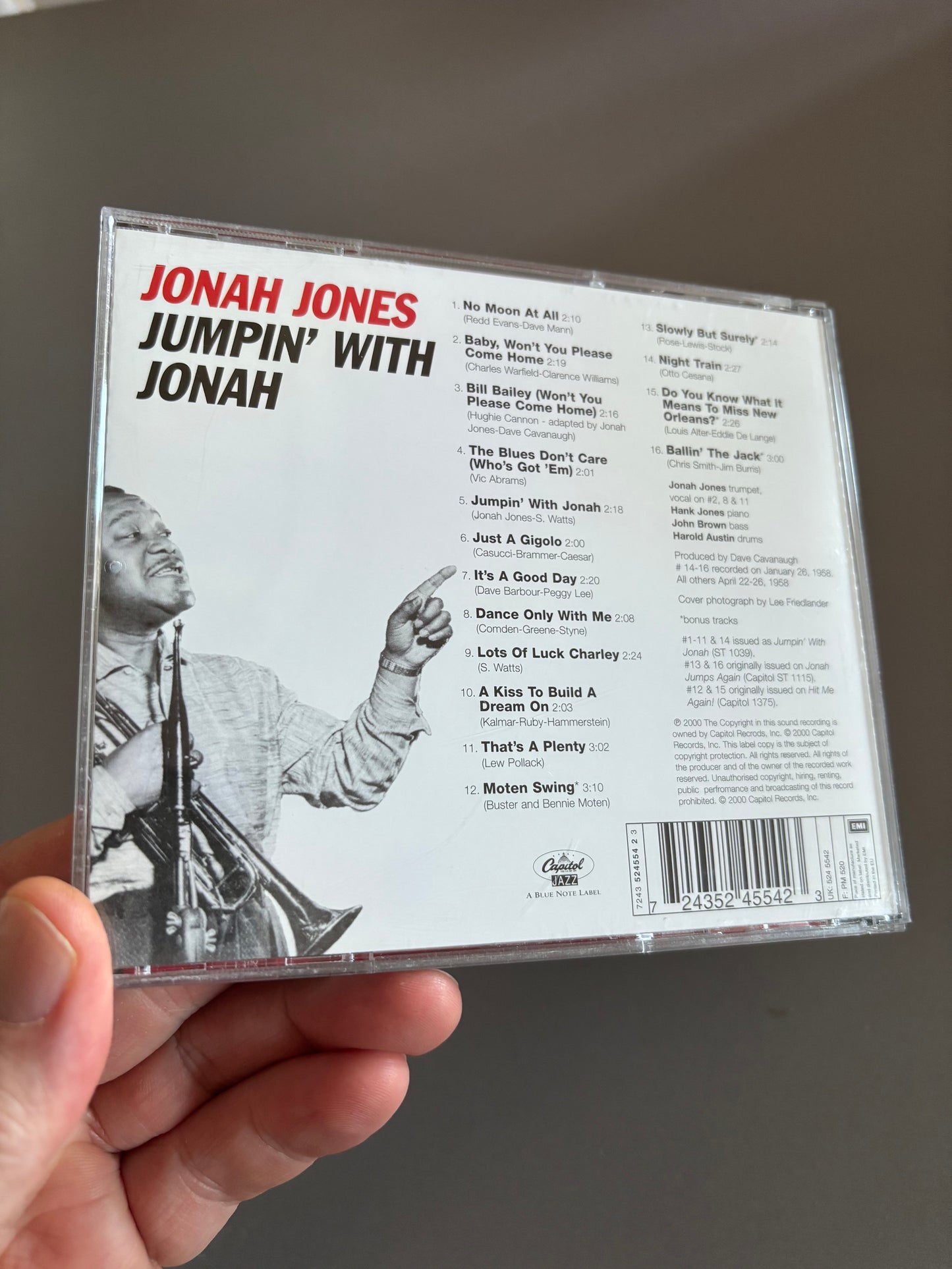 The Jonah Jones Quartet: Jumpin’ With Jonah, CD, reissue, Capitol Jazz, Europe 2000