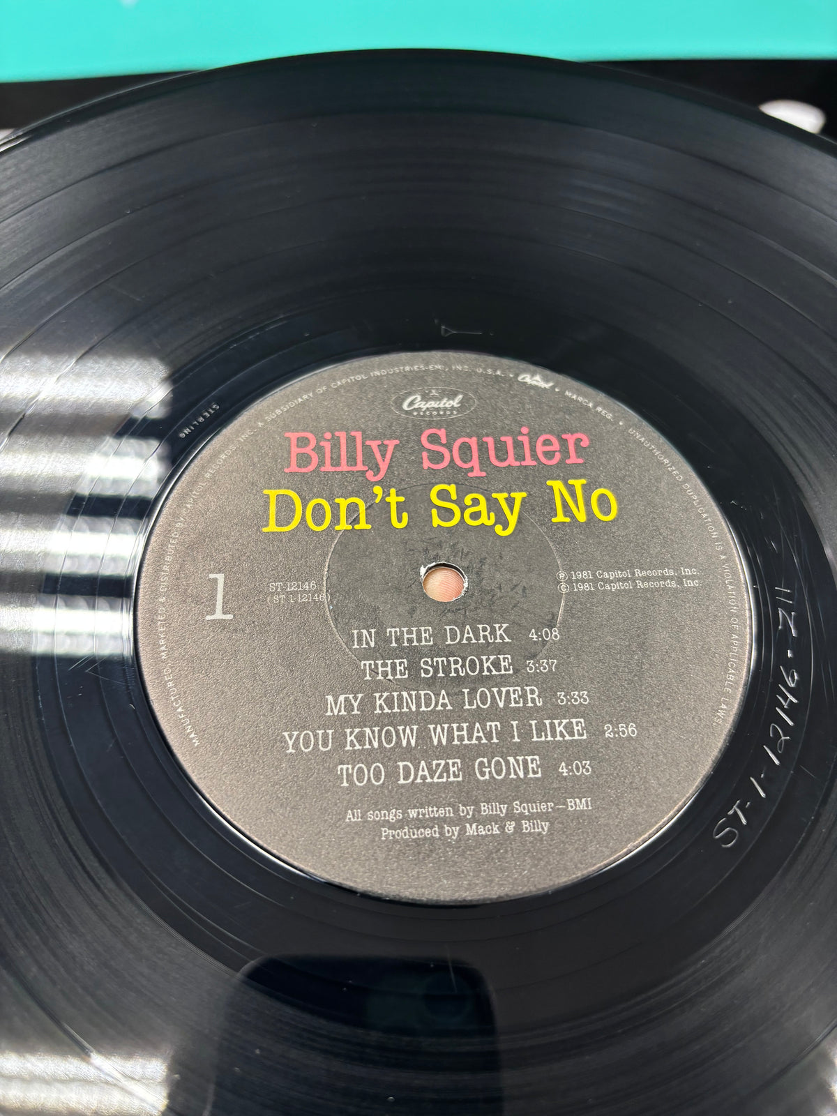 Billy Squier: Don’t Say No, LP, Winchester pressing, Capitol Records, US 1981