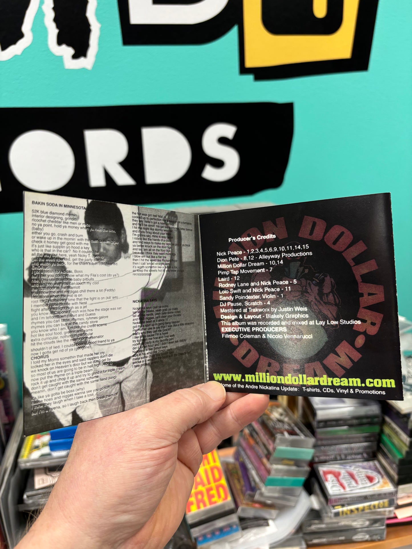 Andre Nikatina - Daiquiri Factory - Cocaine Raps Volume 2, CD, 1st pressing, Only CD pressing, Million Dollar Dream, Fillmoe Coleman Records, US 2000