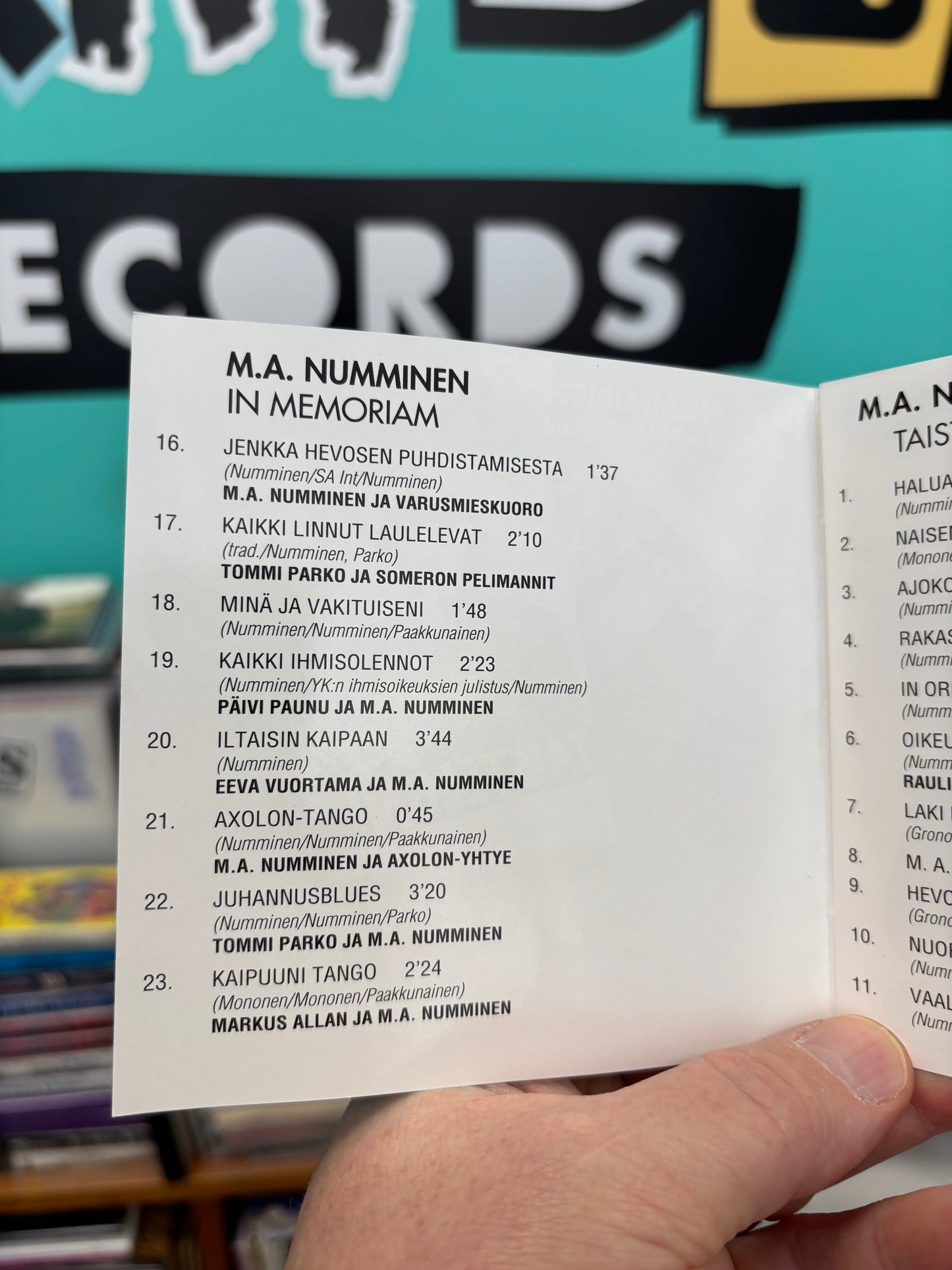 M.A. Numminen - Taisteluni -In Memoriam, CD, Only CD pressing, Love Records, Finland 1994