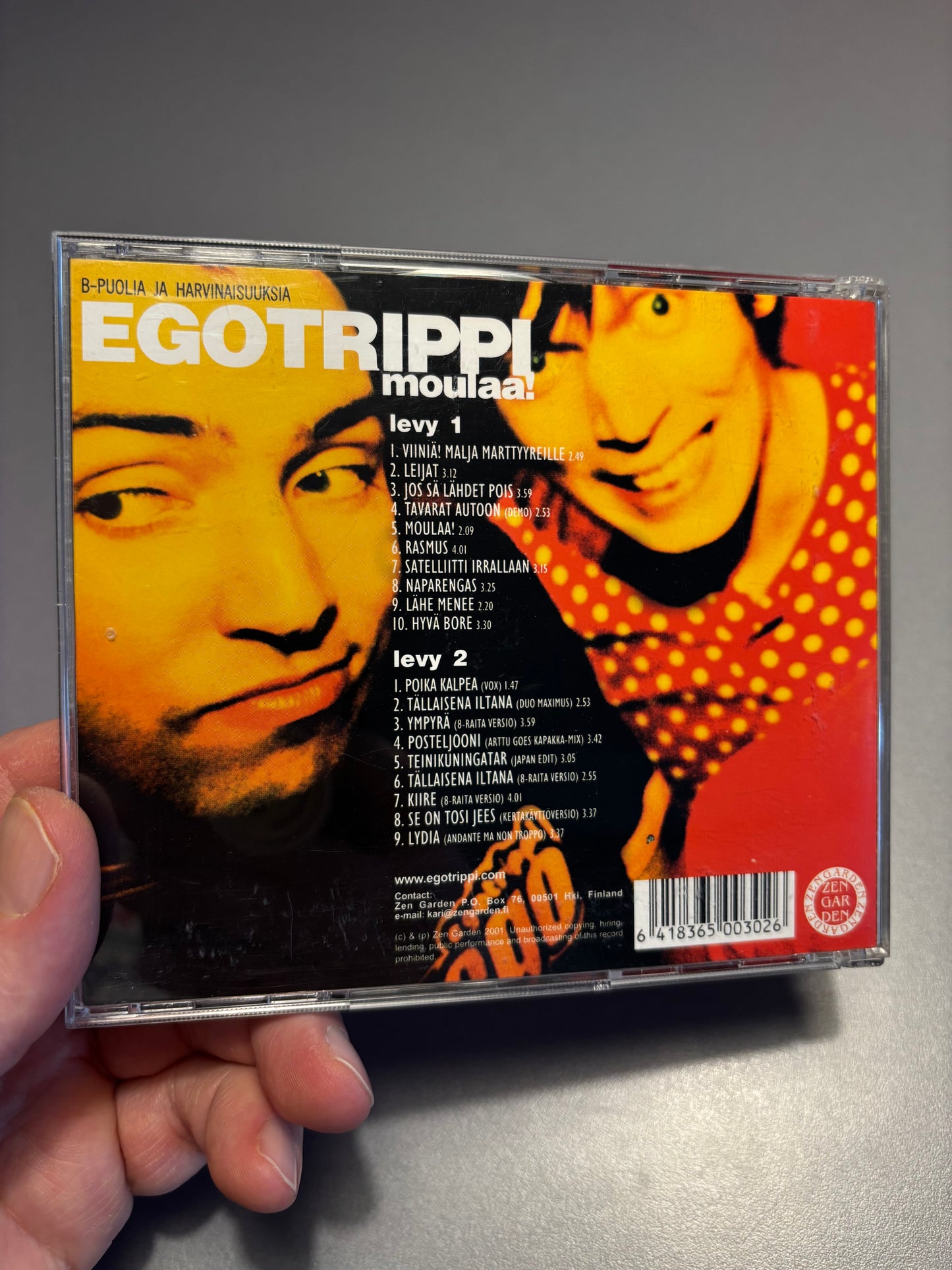 Egotrippi - moulaa! - B-puolia ja harvinaisuuksia, 2CD, Only pressing, Zen Garden Records, Finland 2001