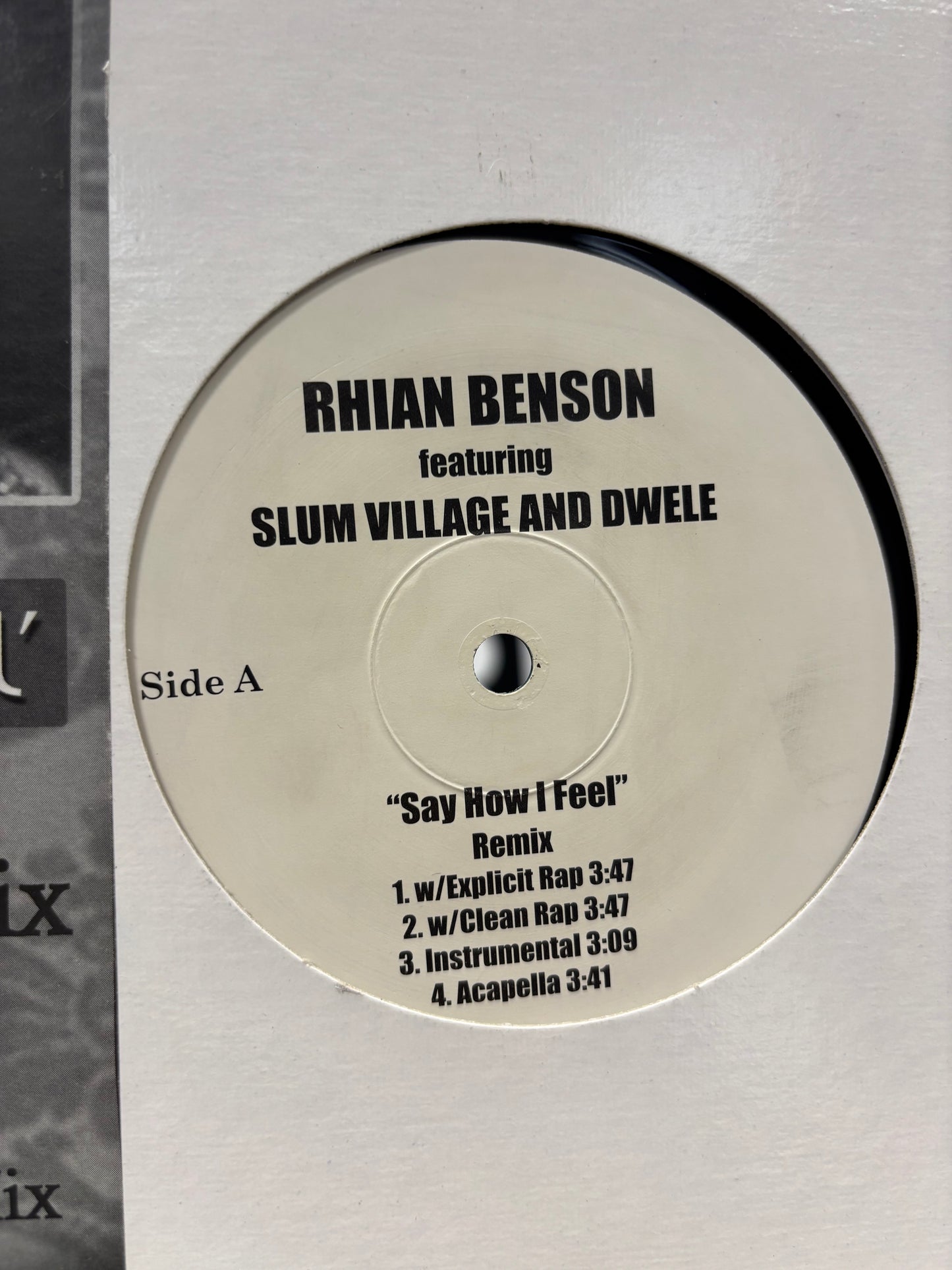 Rhian Benson feat. Slum Village and Dwele: Say How I Feel, 12inch, Promo, white label, DKG Music Inc., US 2004