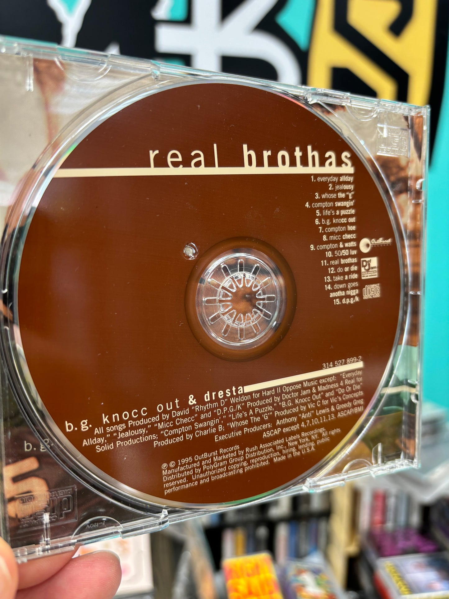 B.G. Knocc Out & Dresta: Real Brothas, CD, OG pressing, Outburst Records, US 1995