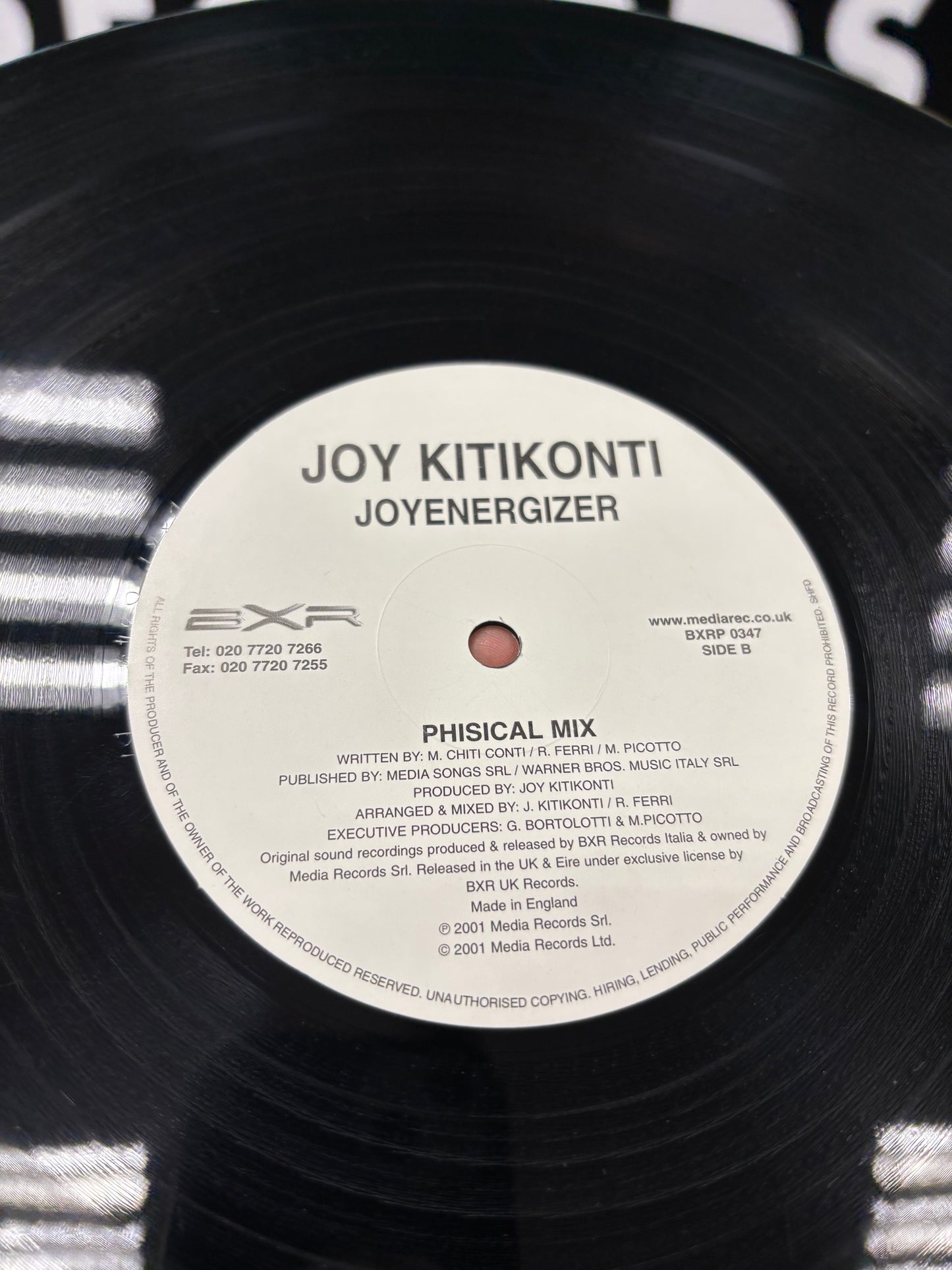 Joy Kitikonti: Joyenergizer, 12inch, BXR UK, UK 2001