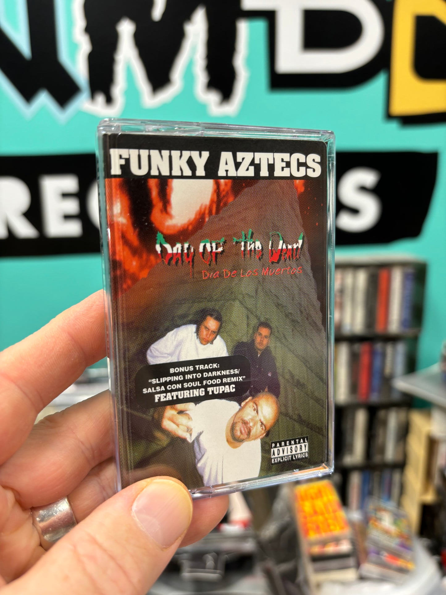 Funky Aztecs - Day Of The Dead: Dia De Los Muertos, C-cassette, OG pressing, Raging Bull, Conspiracy Music, US 1995