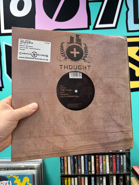 Santori/Roommate: Time To Kill/Youth Promotion, 12inch, split, Only pressing, Positive Thought, UK 2008
