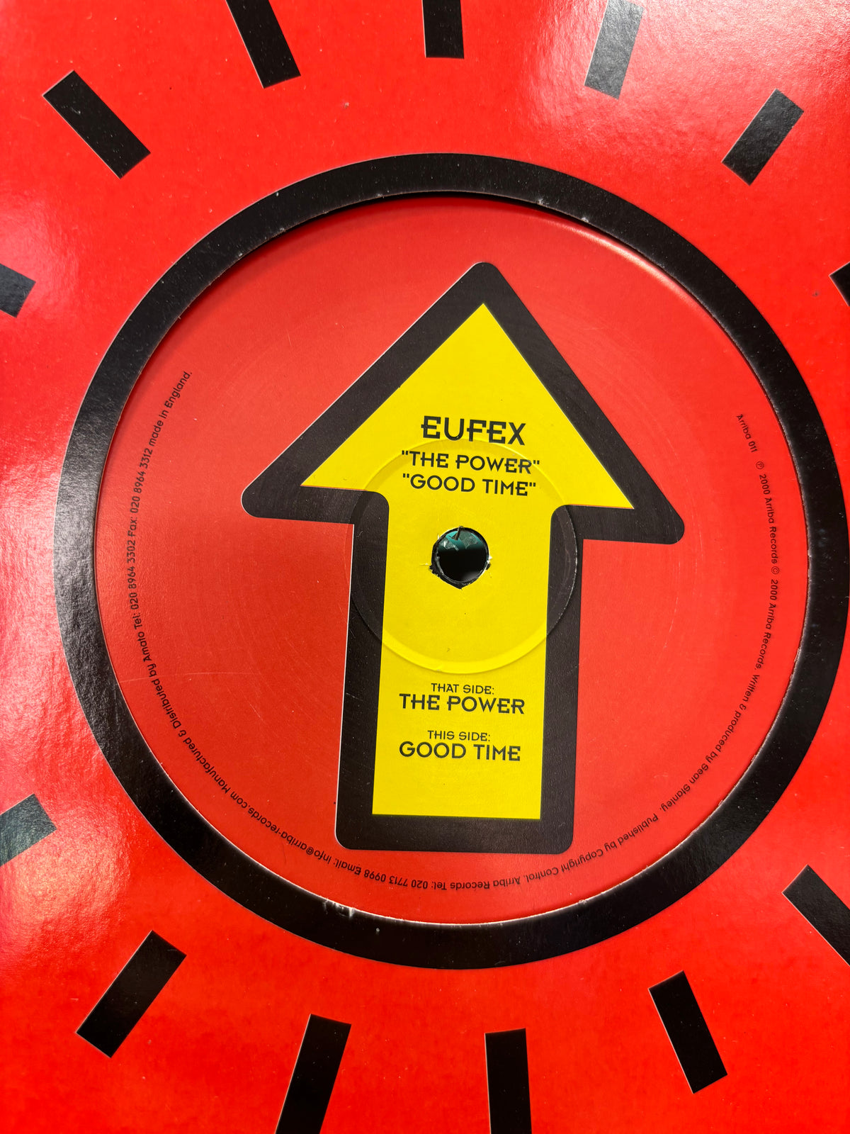 Eufex: The Power/Good Time, 12inch, Only pressing, Arriba Records, UK 2000