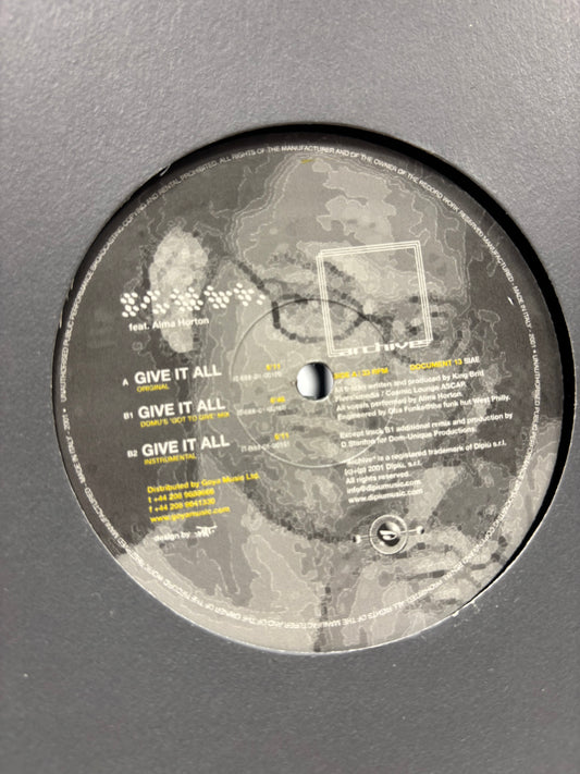 Scuba & Alma Horton: Give It All, 12inch, Only official pressing, Archive, Italy 2002