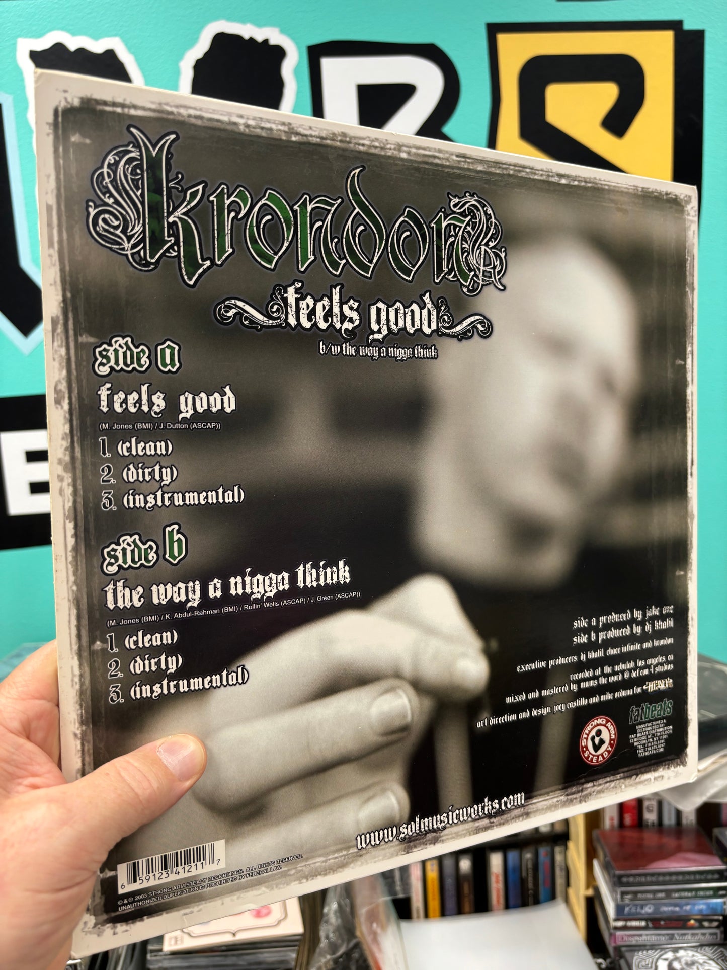 Krondon: Feels Good/The Way A Nigga Think, 12inch, Only pressing, Strong Arm Steady Recordings, US 2002