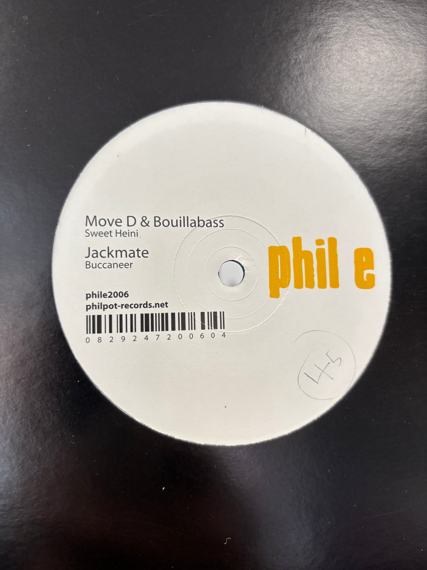 Move D & Bouillabass: Sweet Heini/Jackmate: Buccaneer, 12inch, Only vinyl pressing, Phil e, Germany 2007