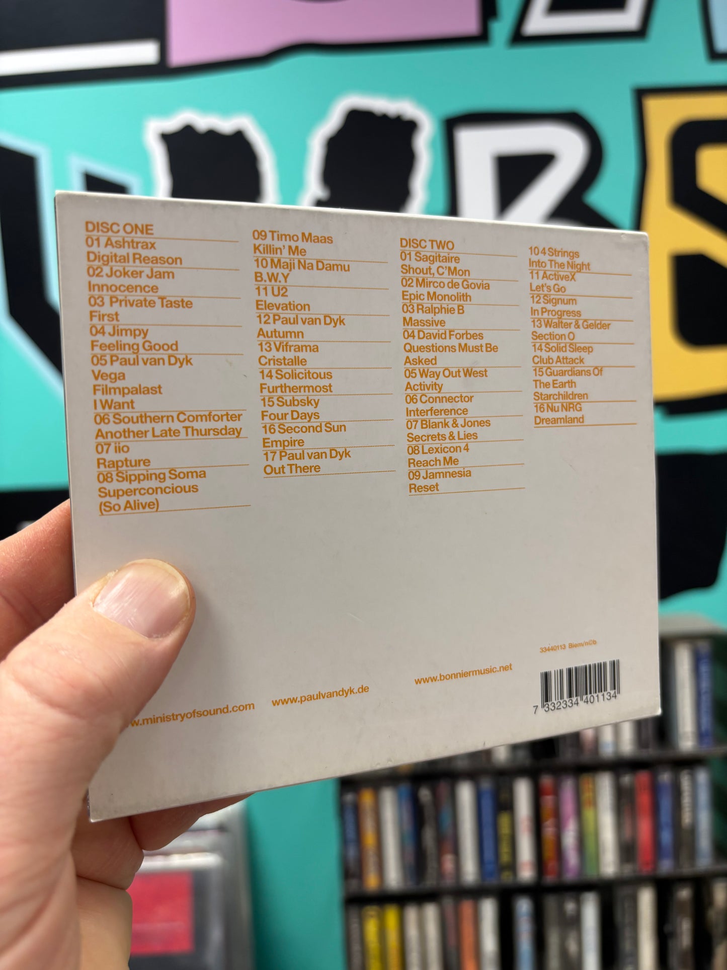 Paul van Dyk: The Politics of Dancing, 2CD, compilation, mixed, Bonnier Music, Ministry of Sound, Sweden 2001