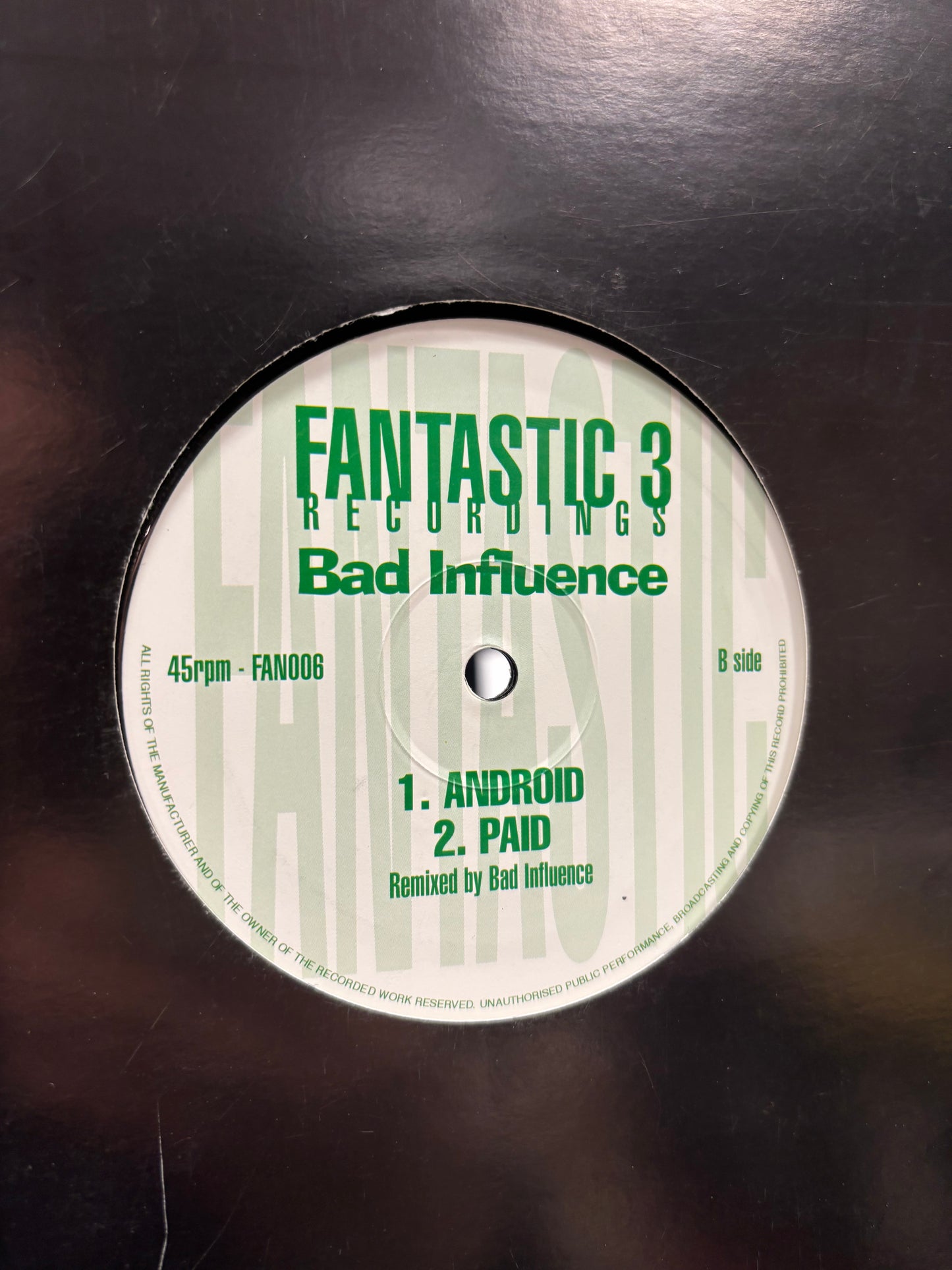 Bad Influence: Amazon, 12inch, Only official pressing, Fantastic 3 Recordings, UK 2007