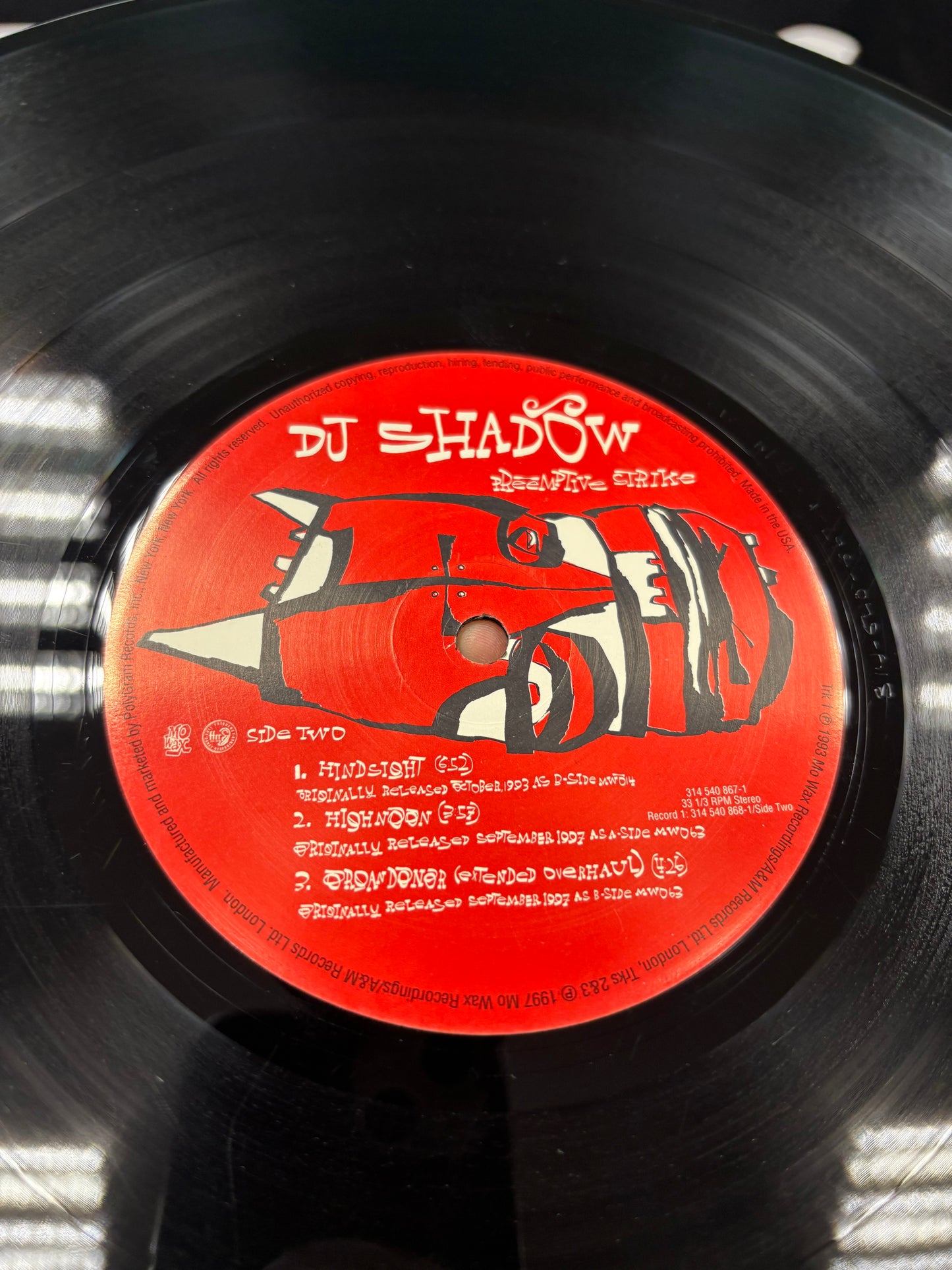 DJ Shadow: Preemptive Strike, 2LP, gatefold, OG pressing, compilation, Limited Edition, Mo Wax, FFRR, US 1998