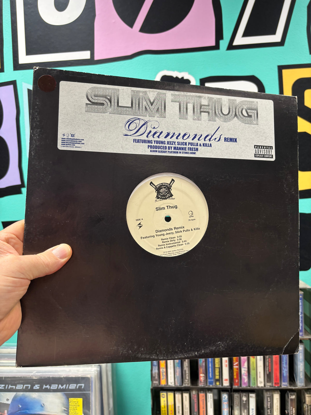 Slim Thug: Diamonds (Remix), 12inch, 1st pressing, Geffen Records, Boss Hogg Outlawz, US 2005