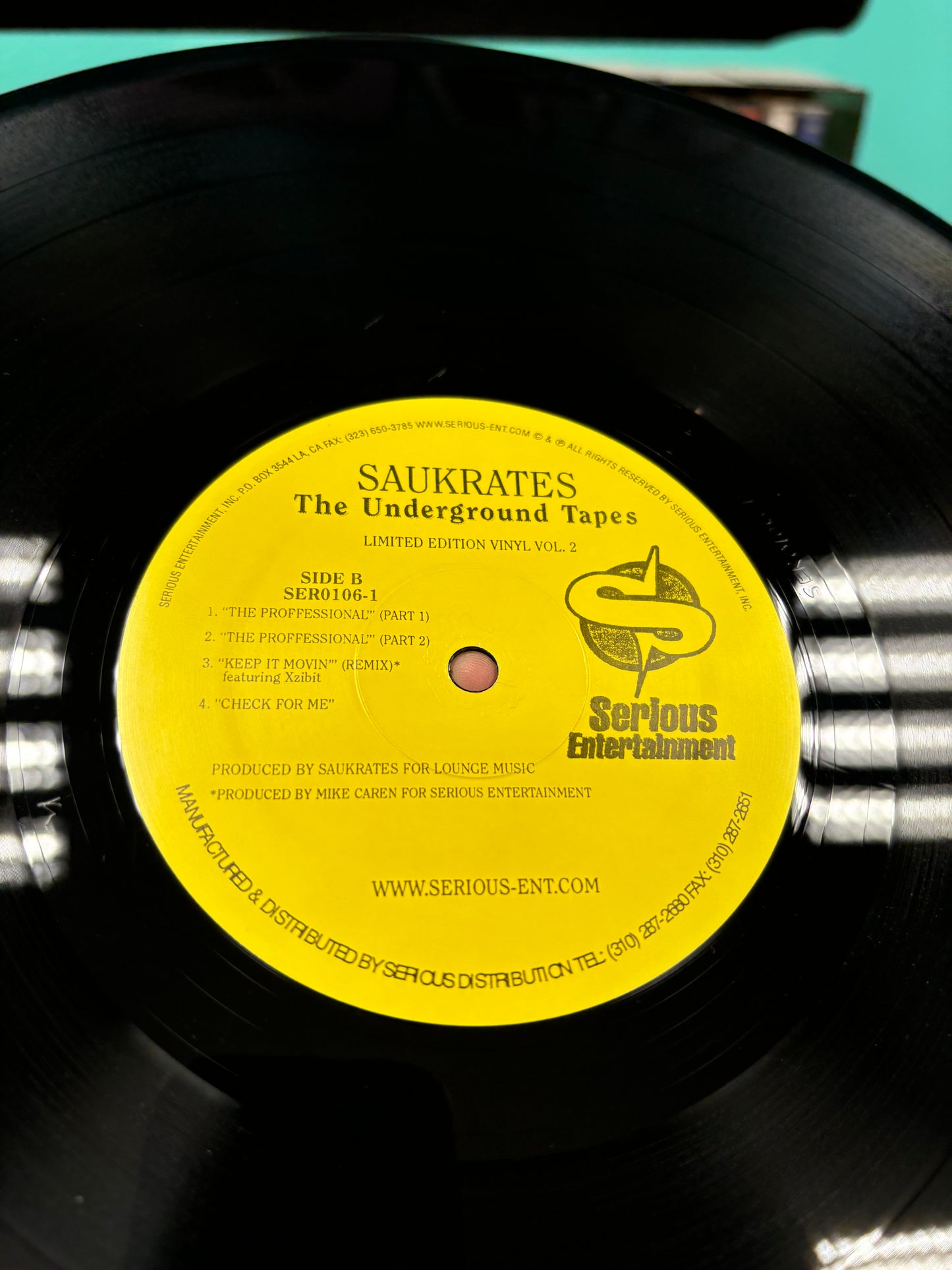 Saukrates - The Underground Tapes Vol. 2, Only pressing, 12inch, EP, Limited Edition, Serious Entertainment, Inc., US 1999