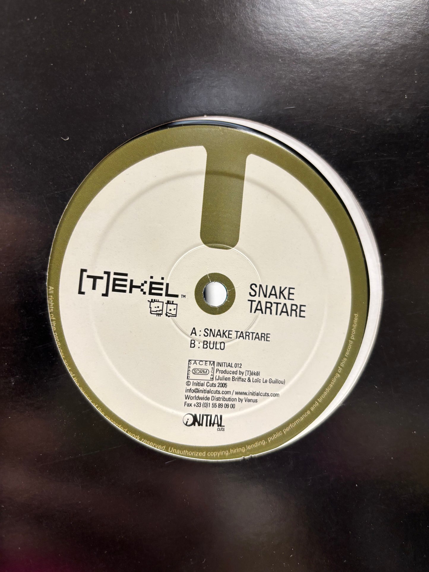 [T]ékël: Snake Tartare, 12inch, Only pressing, Initial Cuts, France 2005