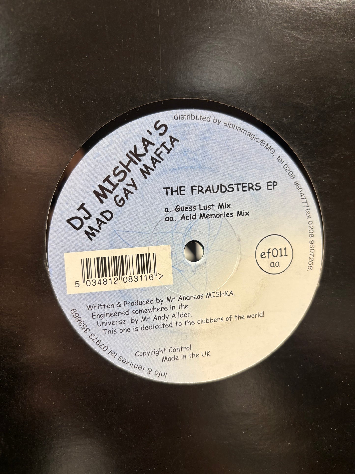 DJ Mishka’s Mad Gay Mafia: The Fraudsters EP, 12inch, Only official pressing, Ef.adrine, UK 2001