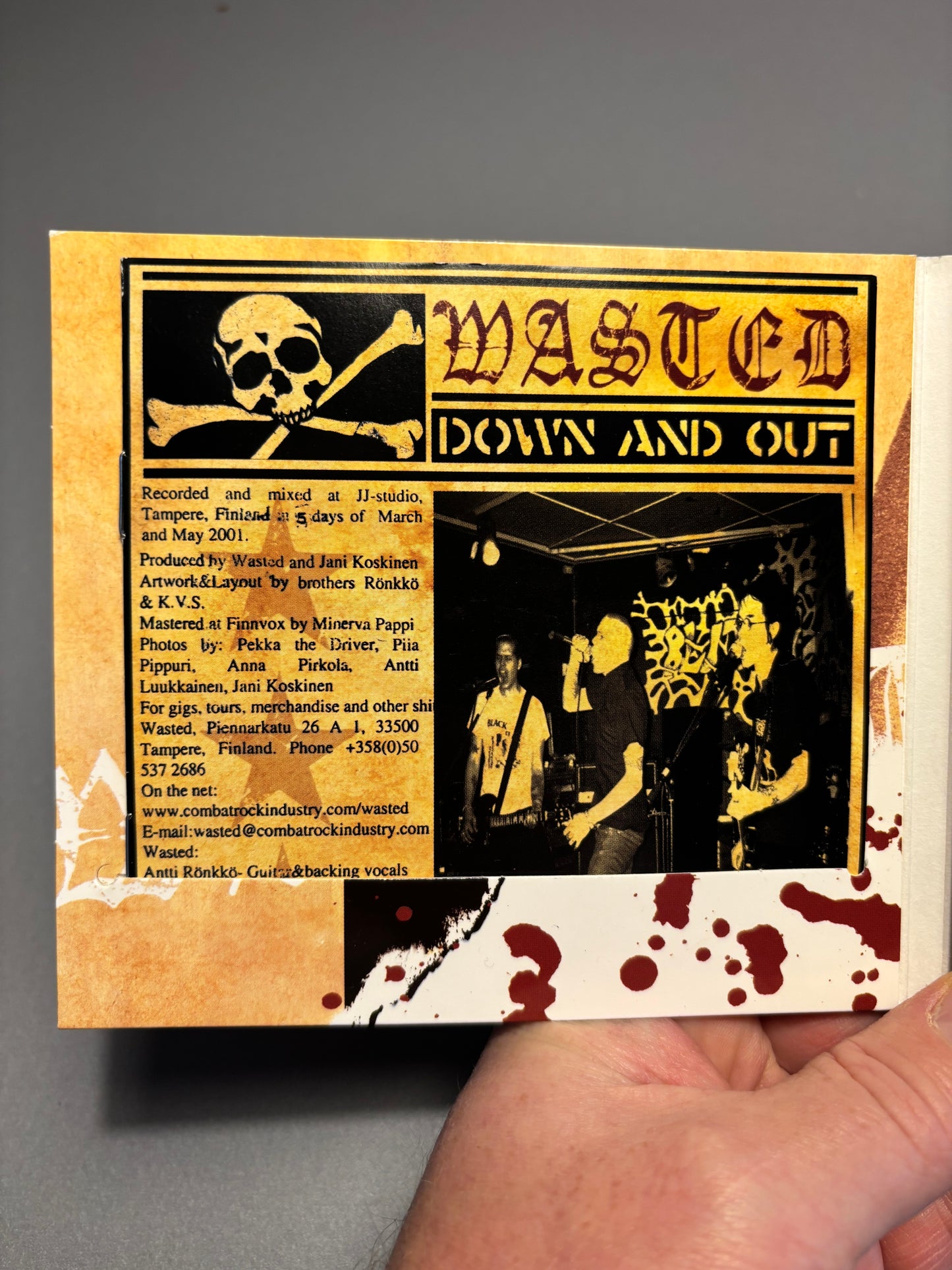 Wasted: Down And Out, CD, Only pressing, Combat Rock Industry, Scene Police, Finland 2001