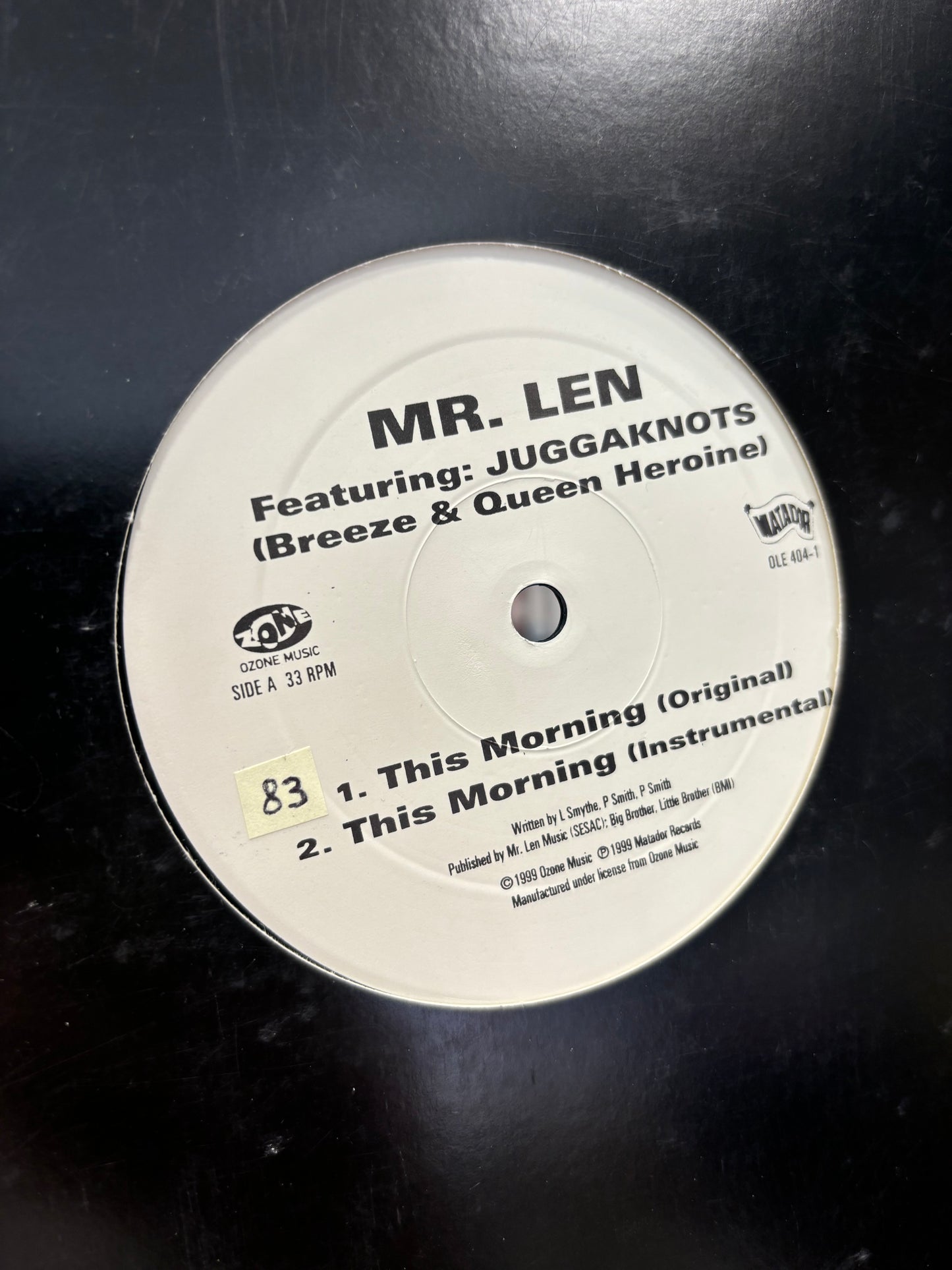 Mr. Len: This Morning, 12inch, Only official pressing, Matador, US 1999