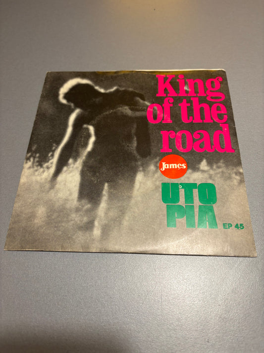 Utopia: King Of The Road, 7inch, Single Sided, Commercial single of Finnish James jeans, Only pressing, James, Finland 1970