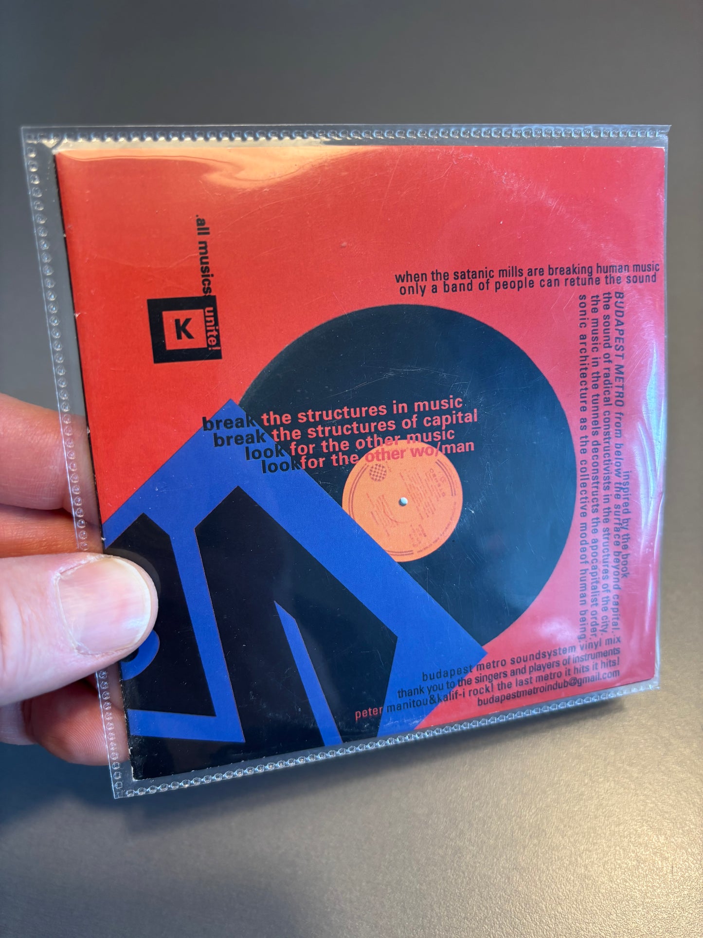 Budapest Metro Sound 1966-1991, CDr, Only pressing, Budapest Metro Soundsystem vinyl mix, K all musics unite!, Finland 2013