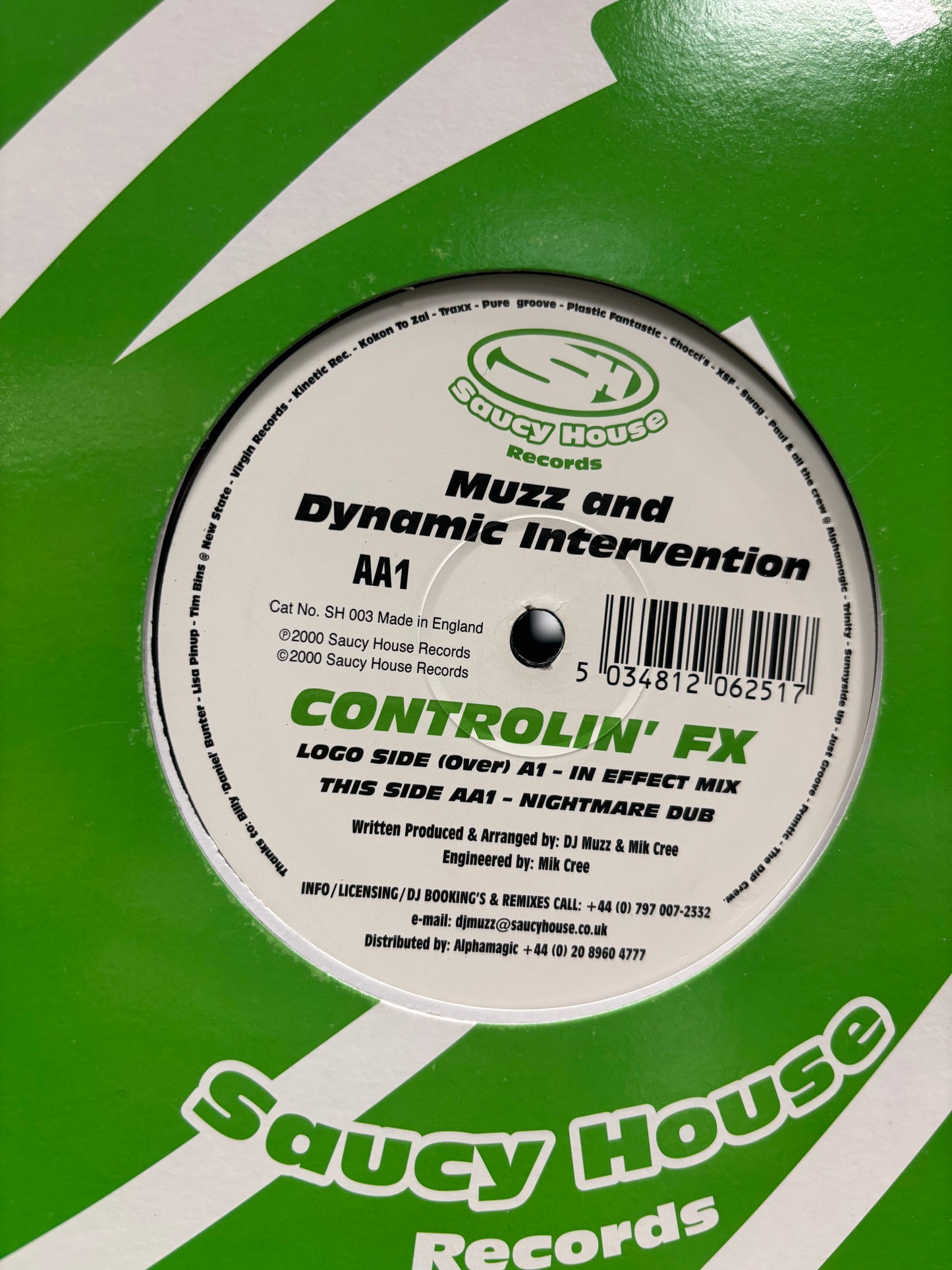 Muzz and Dynamic Intervention: Controlin’ FX, 12inch, Only pressing, Saucy Records, UK 2000