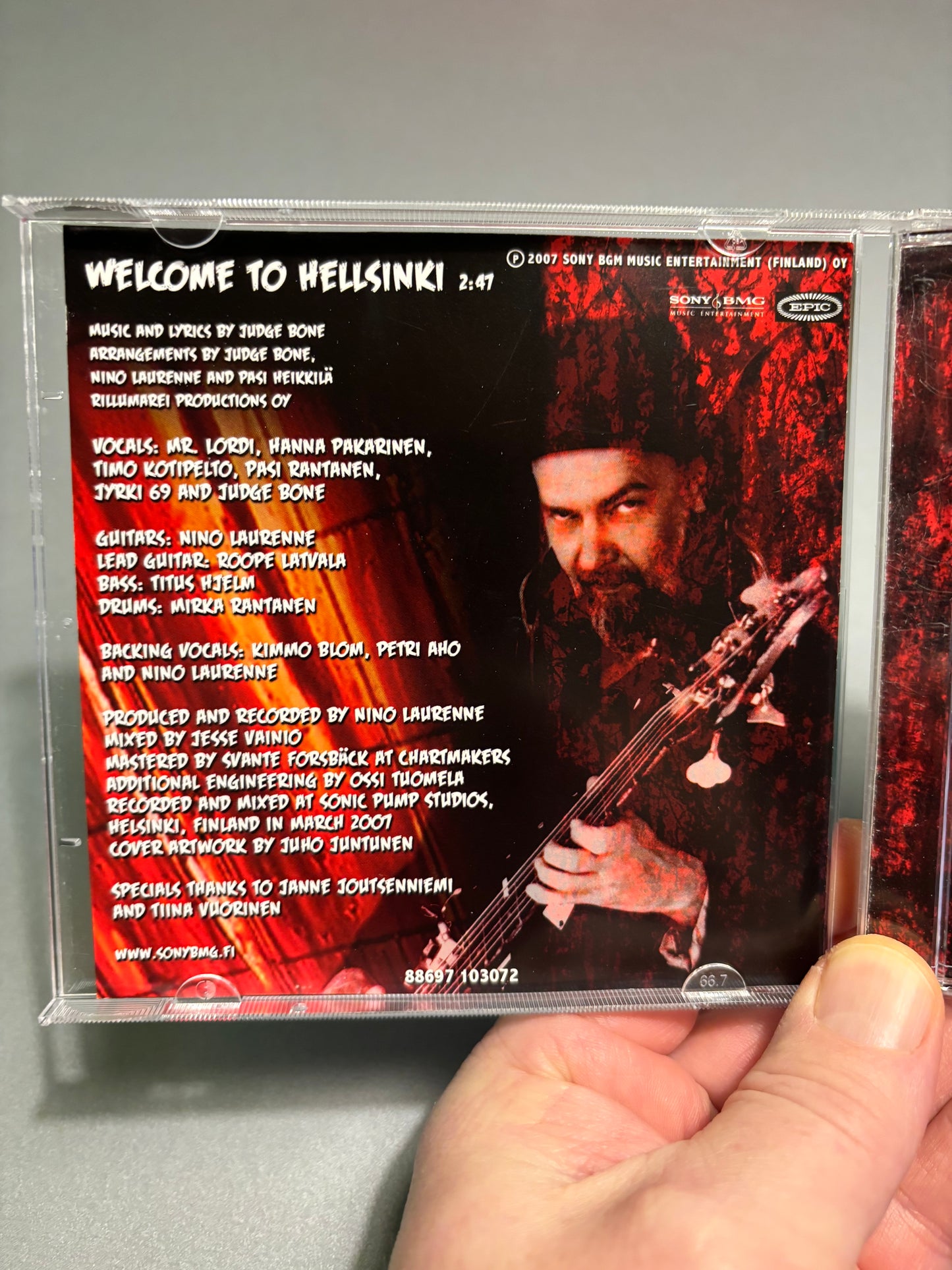 Judge Bone’s Original Monstervision Freakshow: Welcome To Hellsinki, CD single, Only pressing, Epic, Finland 2007