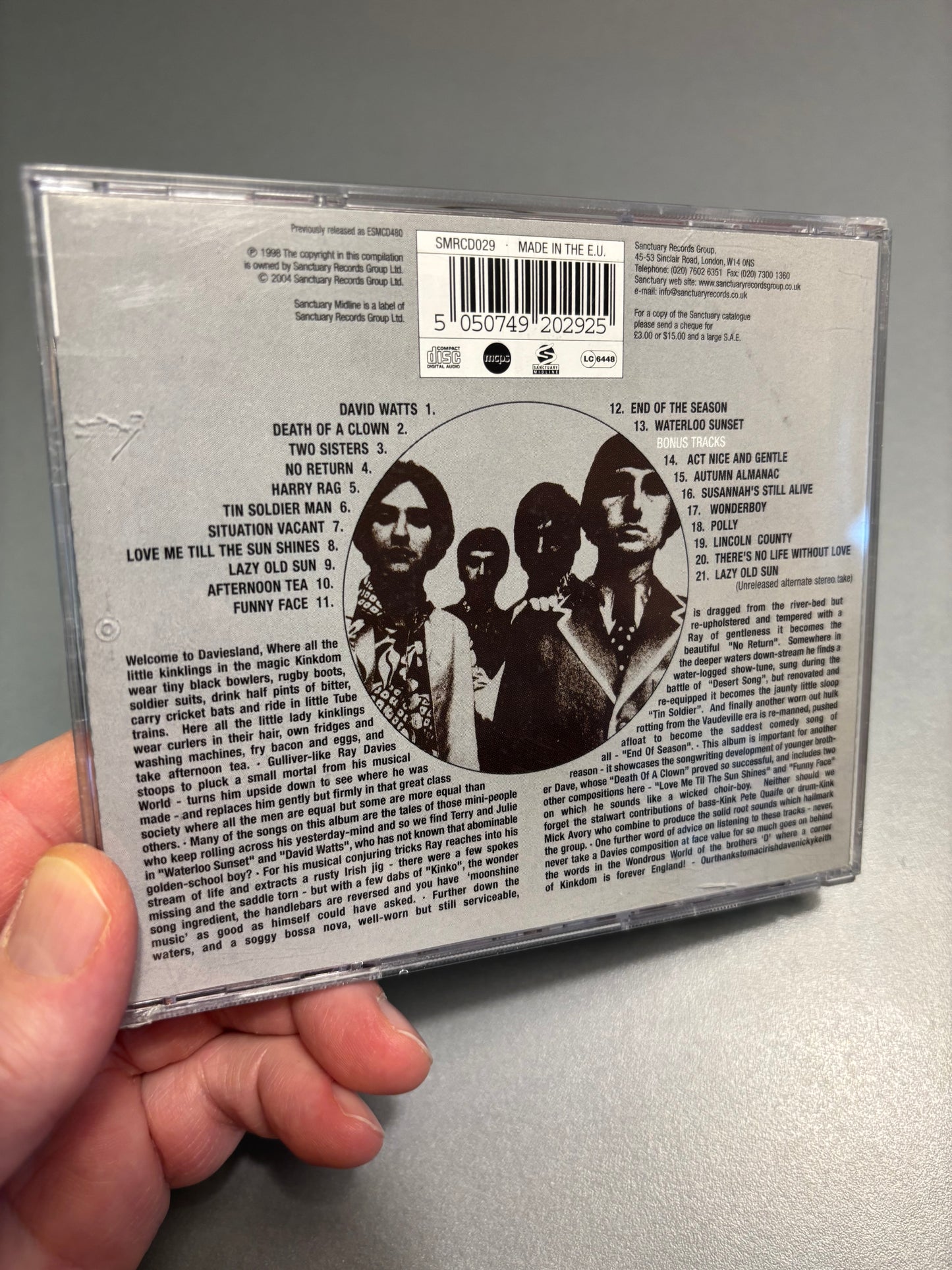 The Kinks: Something Else By The Kinks, CD, reissue, remastered, mono, VDC pressing, Sanctuary Midline, Europe 2004