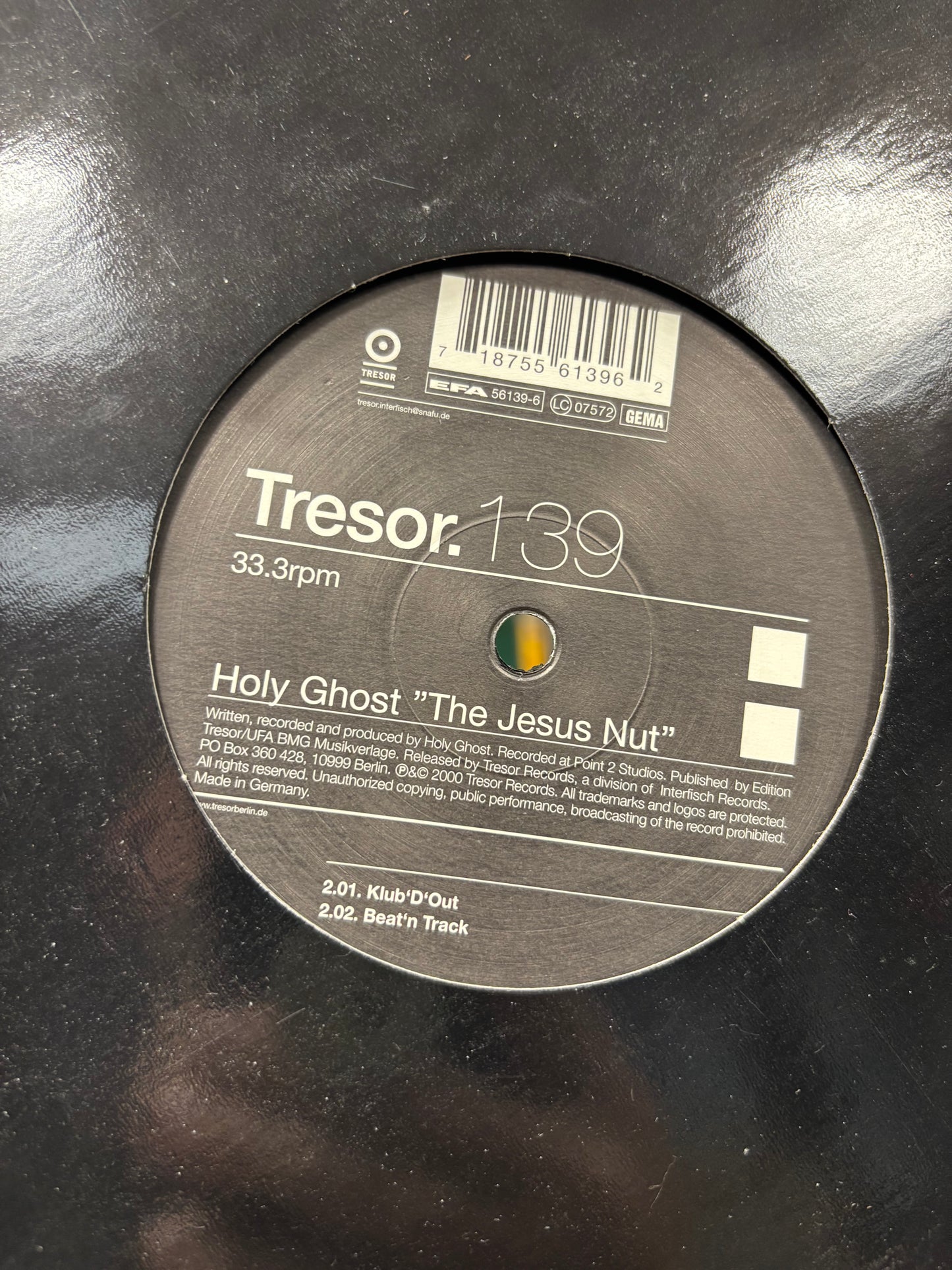 Holy Ghost: The Jesus Nut, 12inch, Only official pressing, Tresor, Germany 2000
