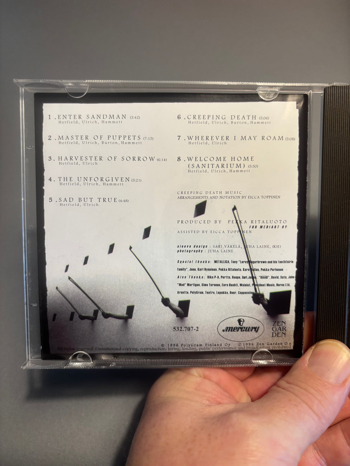 Apocalyptica: Plays Metallica By Four Cellos, CD, Mercury, Zen Garden, Europe 1996