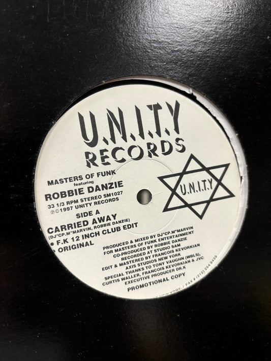 Masters Of Funk featuring Robbie Danzie: Carried Away, 12inch, Only pressing, U.N.I.T.Y. Records, Japan 1997